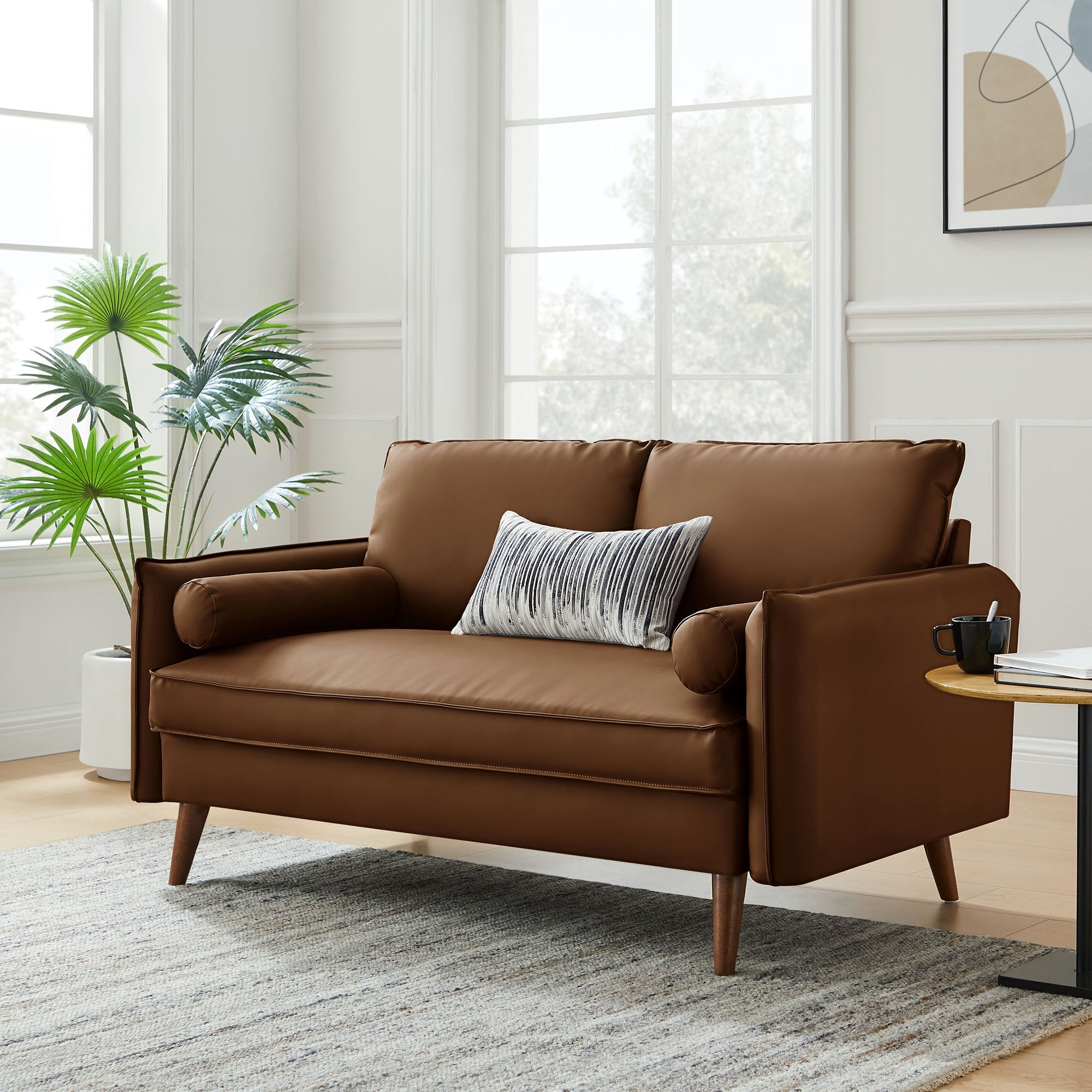 Revive Upholstered Vegan Leather Loveseat by Modway