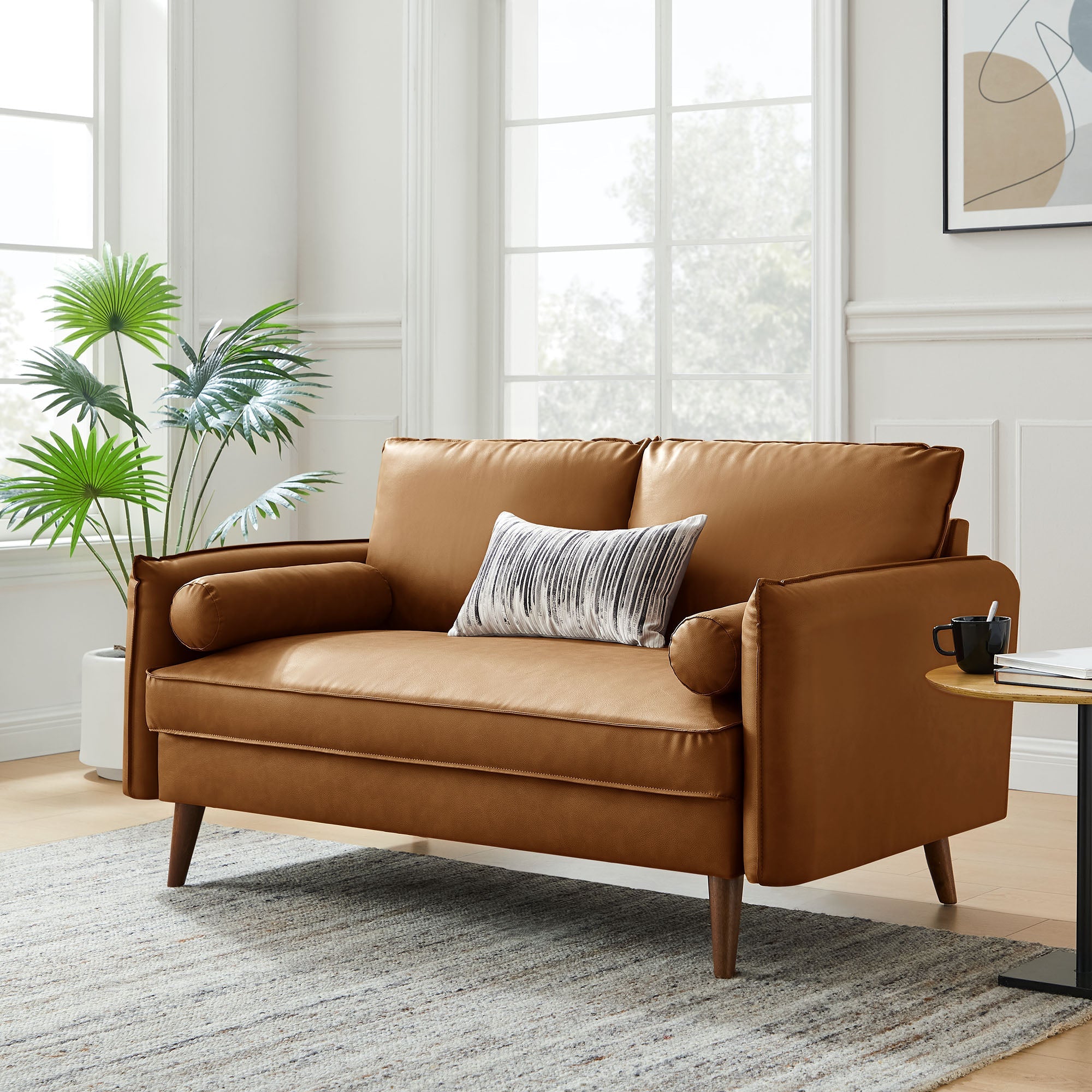 Revive Upholstered Vegan Leather Loveseat by Modway