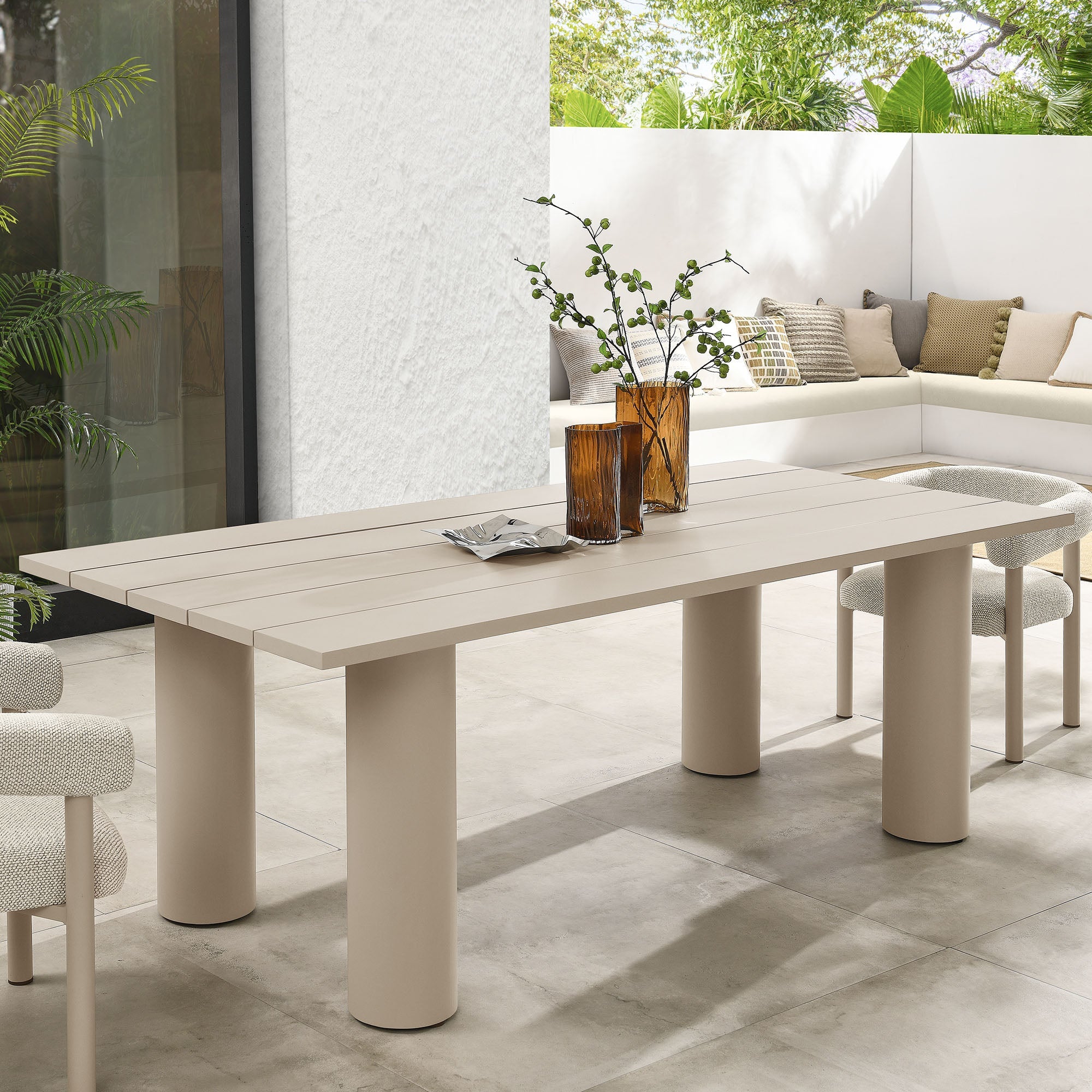Nautica Outdoor Patio 87" Rectangular Aluminum Dining Table by Modway
