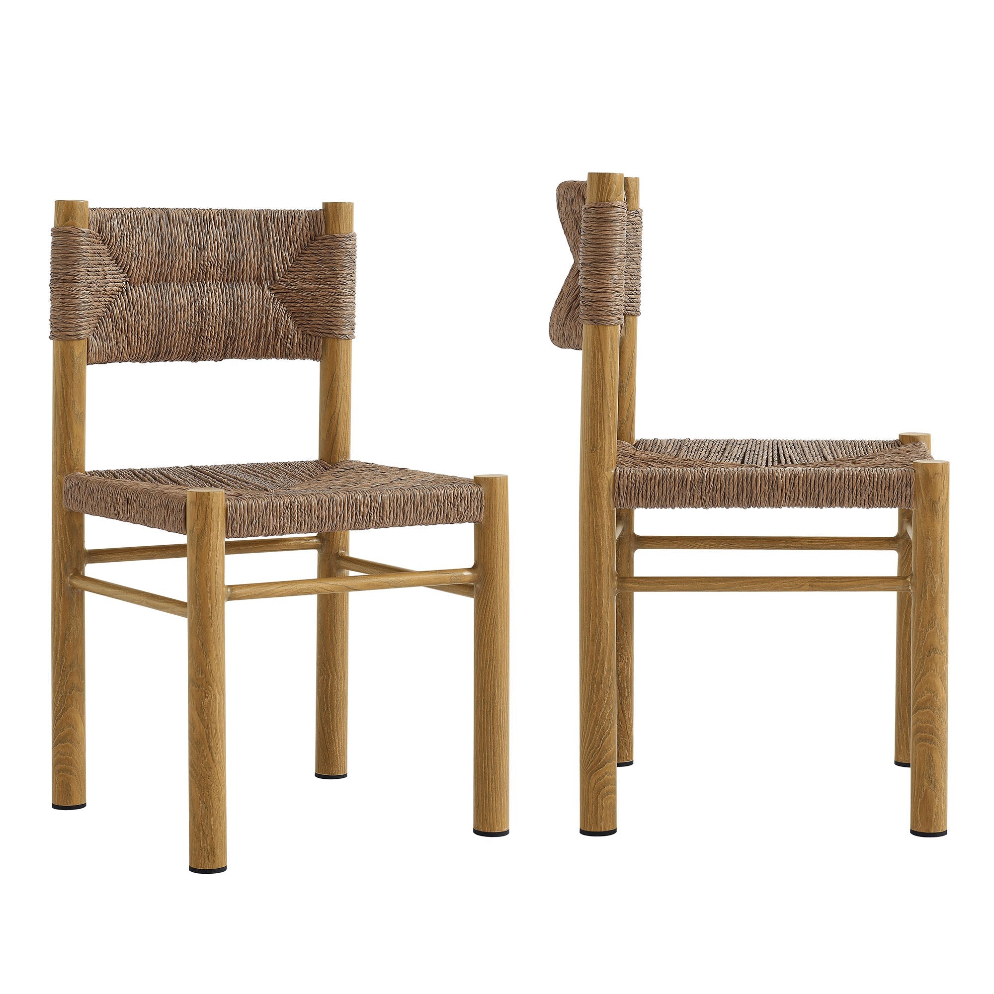 Parkland 7-Piece Rectangular Outdoor Patio Rattan and Aluminum Dining Table and Chairs Set by Modway