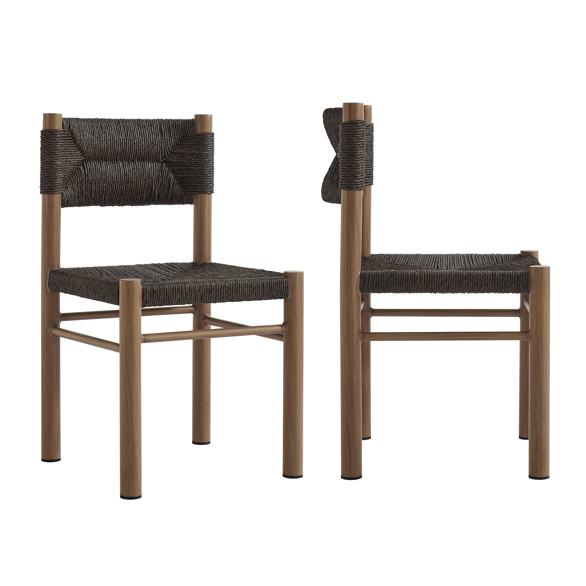 Parkland 7-Piece Rectangular Outdoor Patio Rattan and Aluminum Dining Table and Chairs Set by Modway