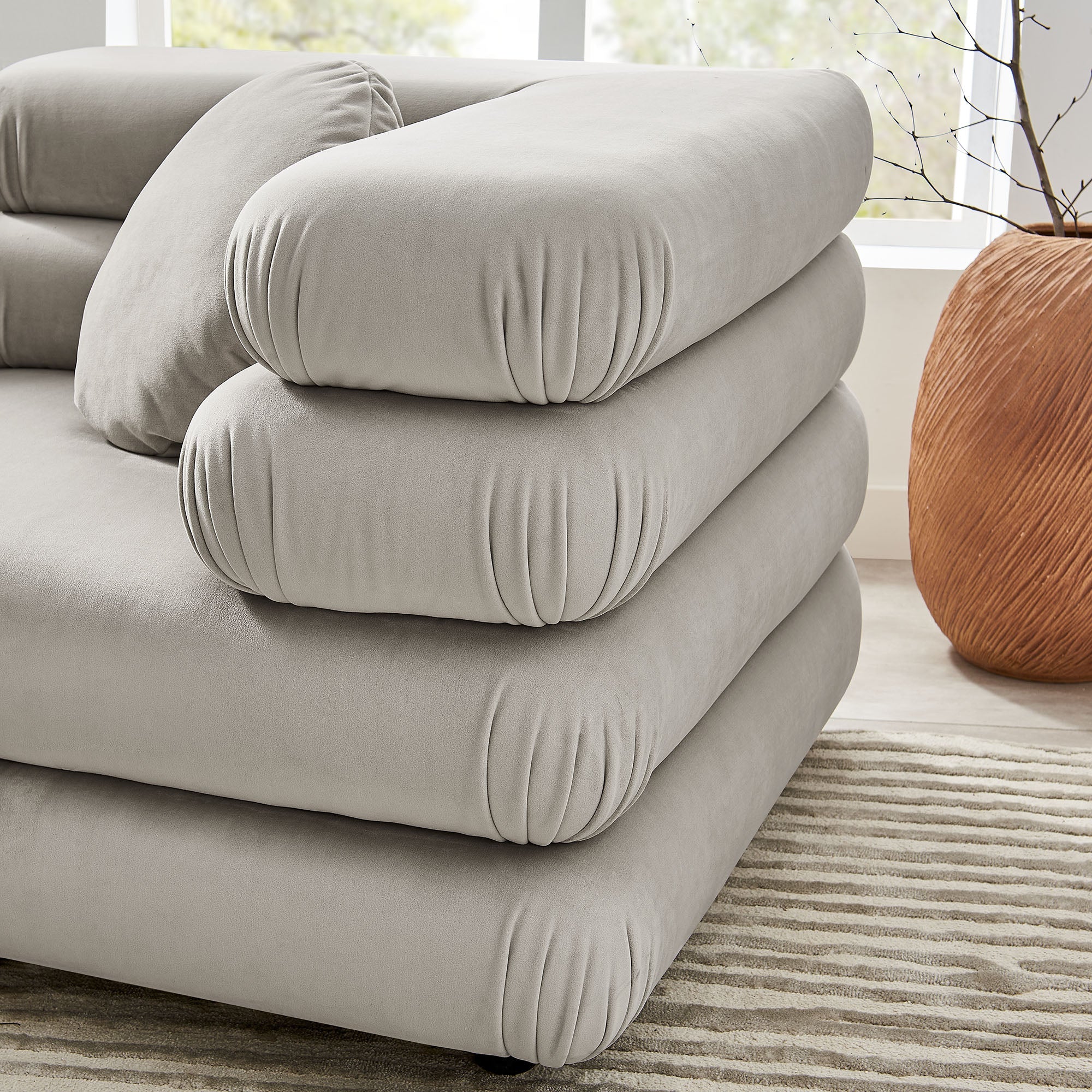 Jubilee 3-Piece Modular Performance Velvet Sectional Sofa by Modway