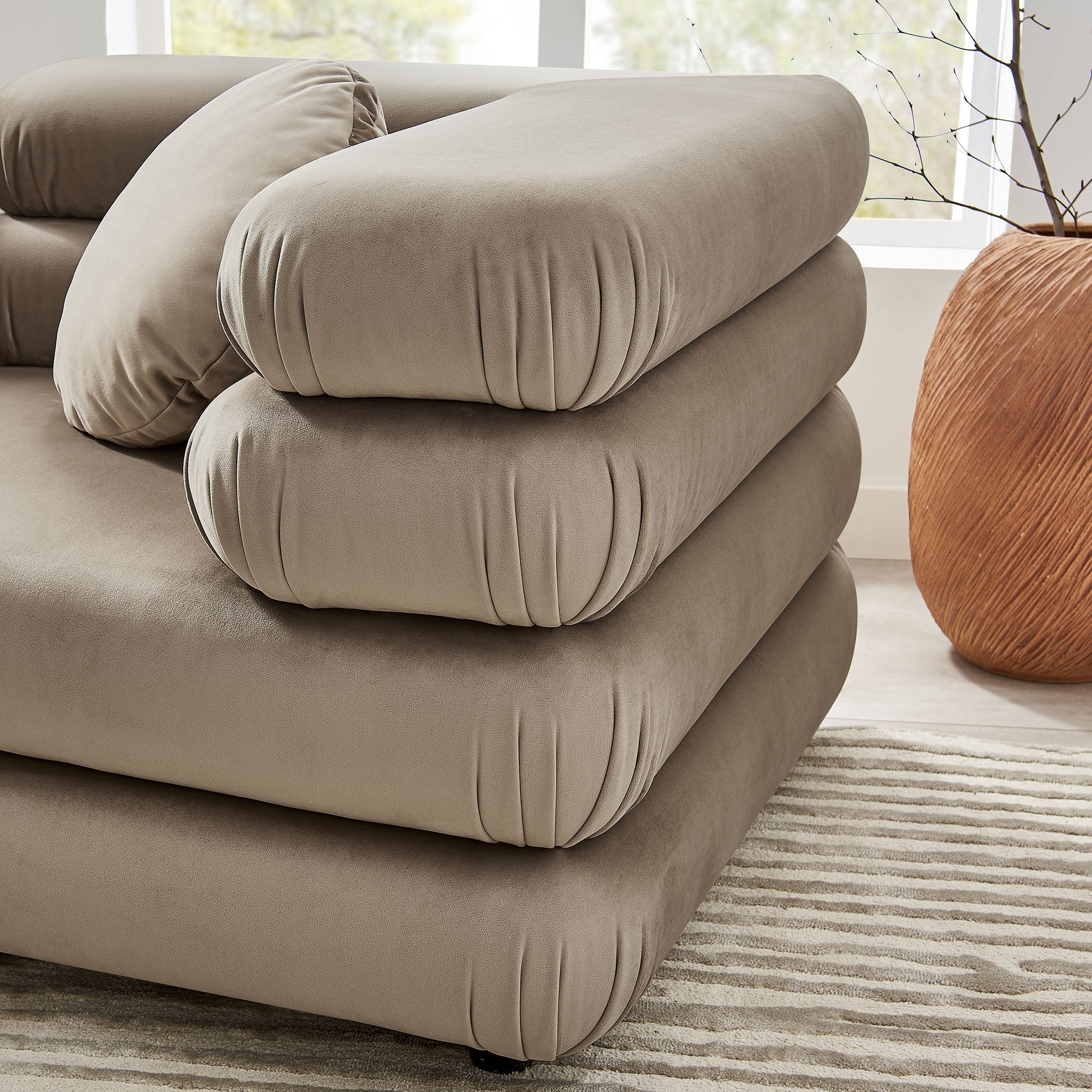 Jubilee 3-Piece Modular Performance Velvet Sectional Sofa by Modway