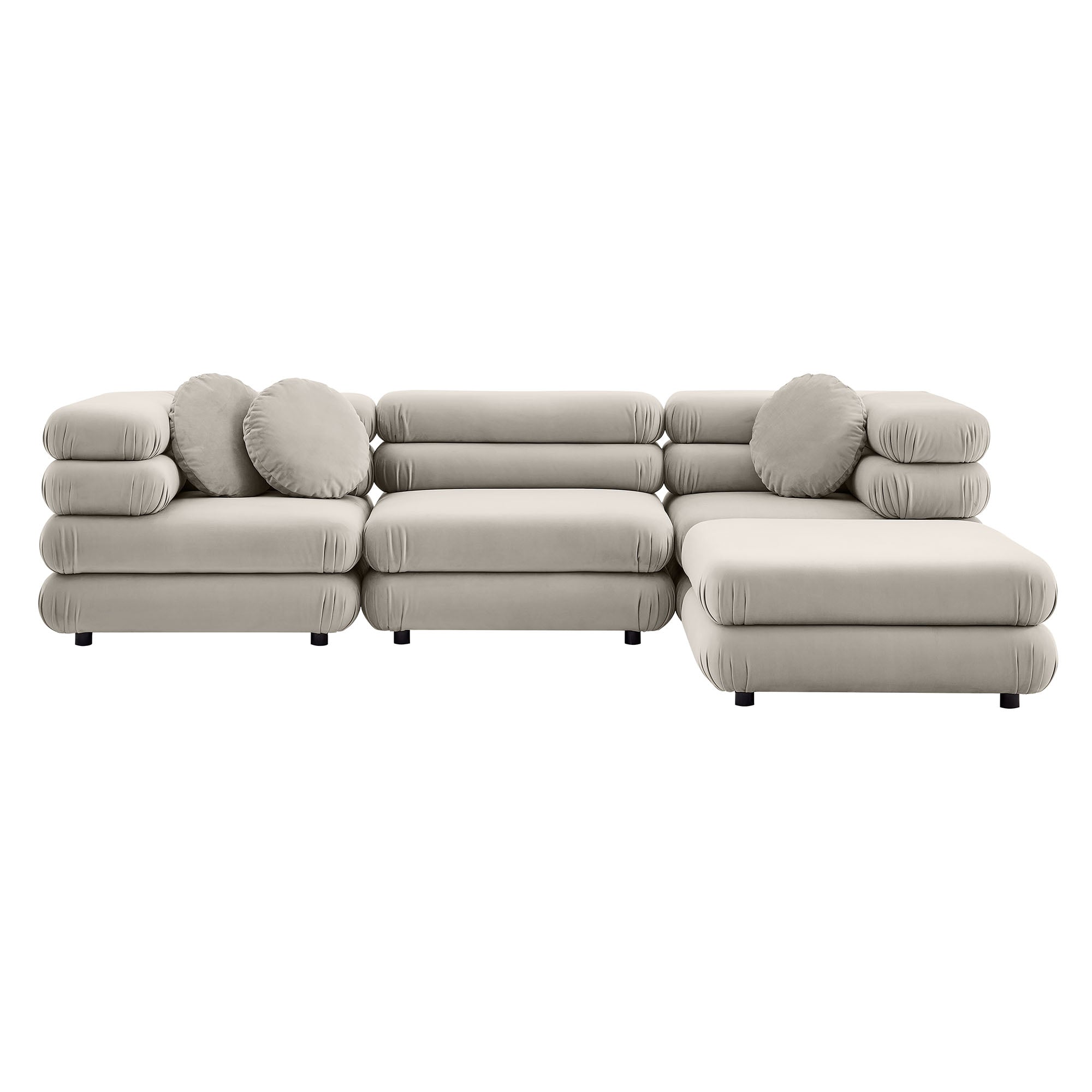 Jubilee 4-Piece Modular Performance Velvet Sectional Sofa by Modway