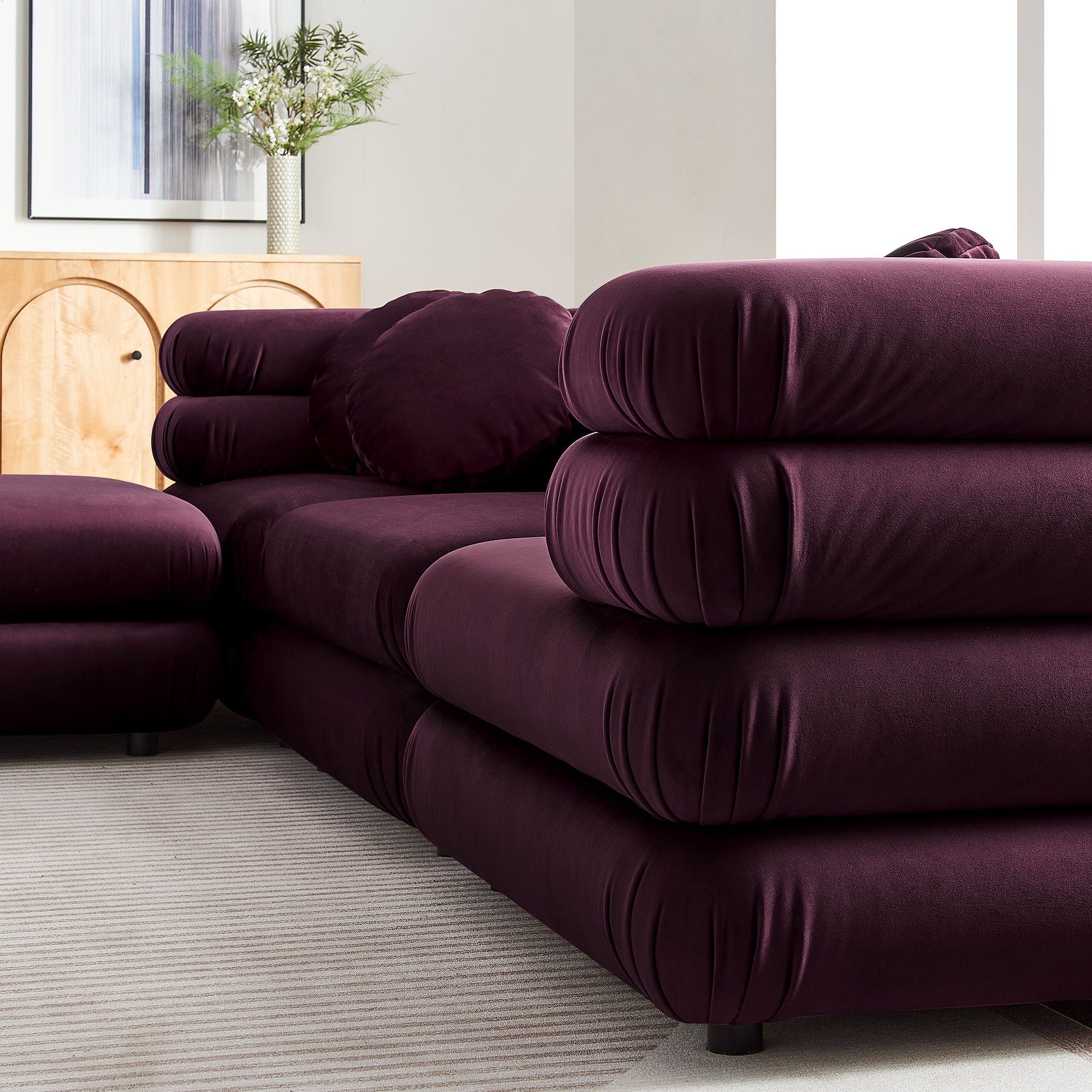 Jubilee 4-Piece Modular Performance Velvet Sectional Sofa by Modway