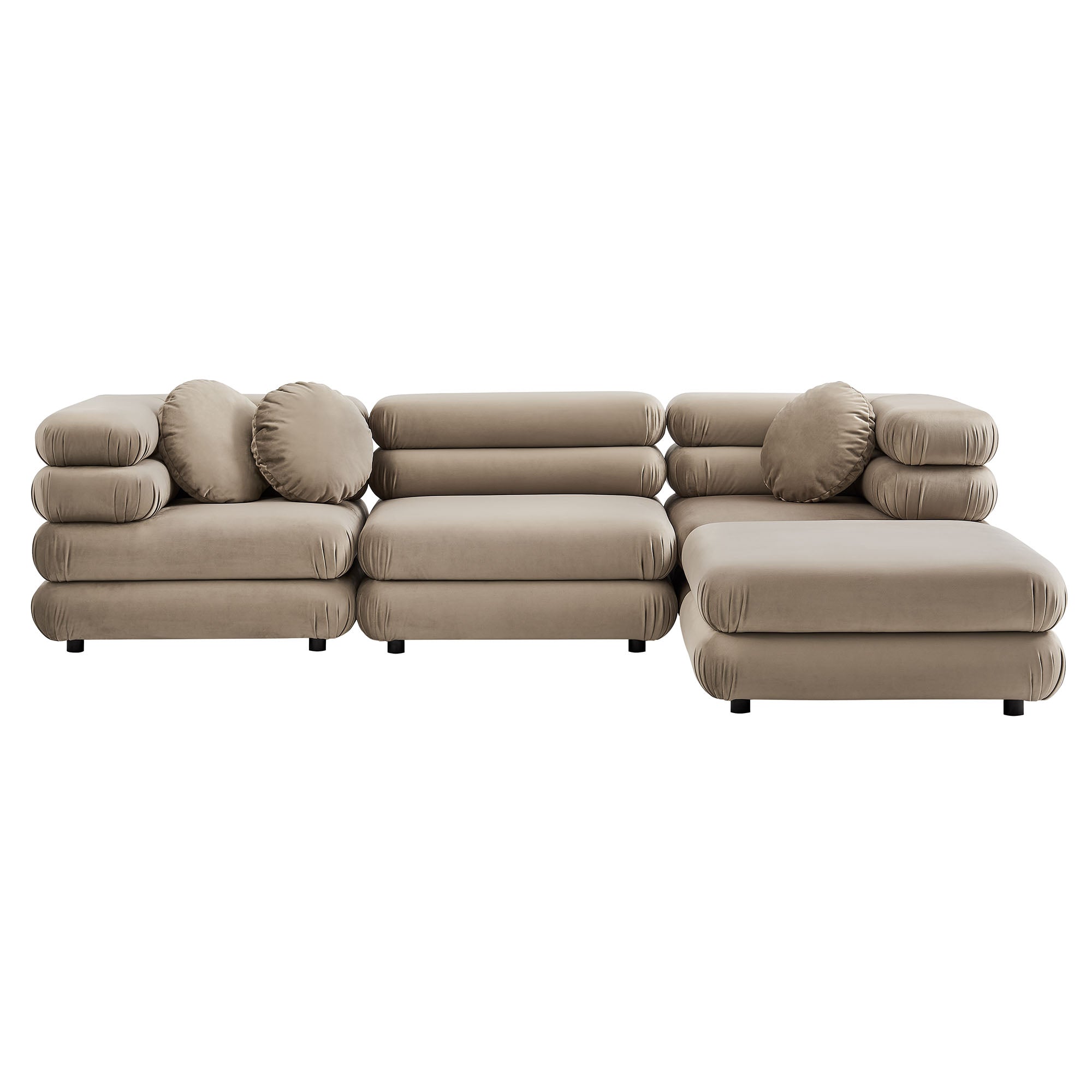 Jubilee 4-Piece Modular Performance Velvet Sectional Sofa by Modway