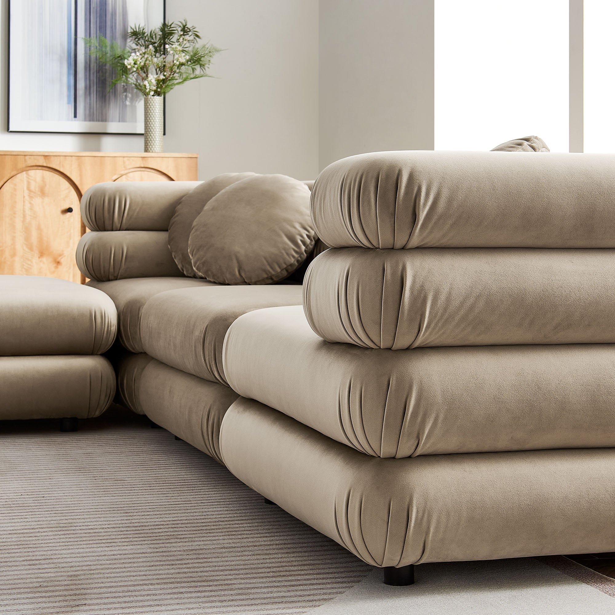 Jubilee 4-Piece Modular Performance Velvet Sectional Sofa by Modway