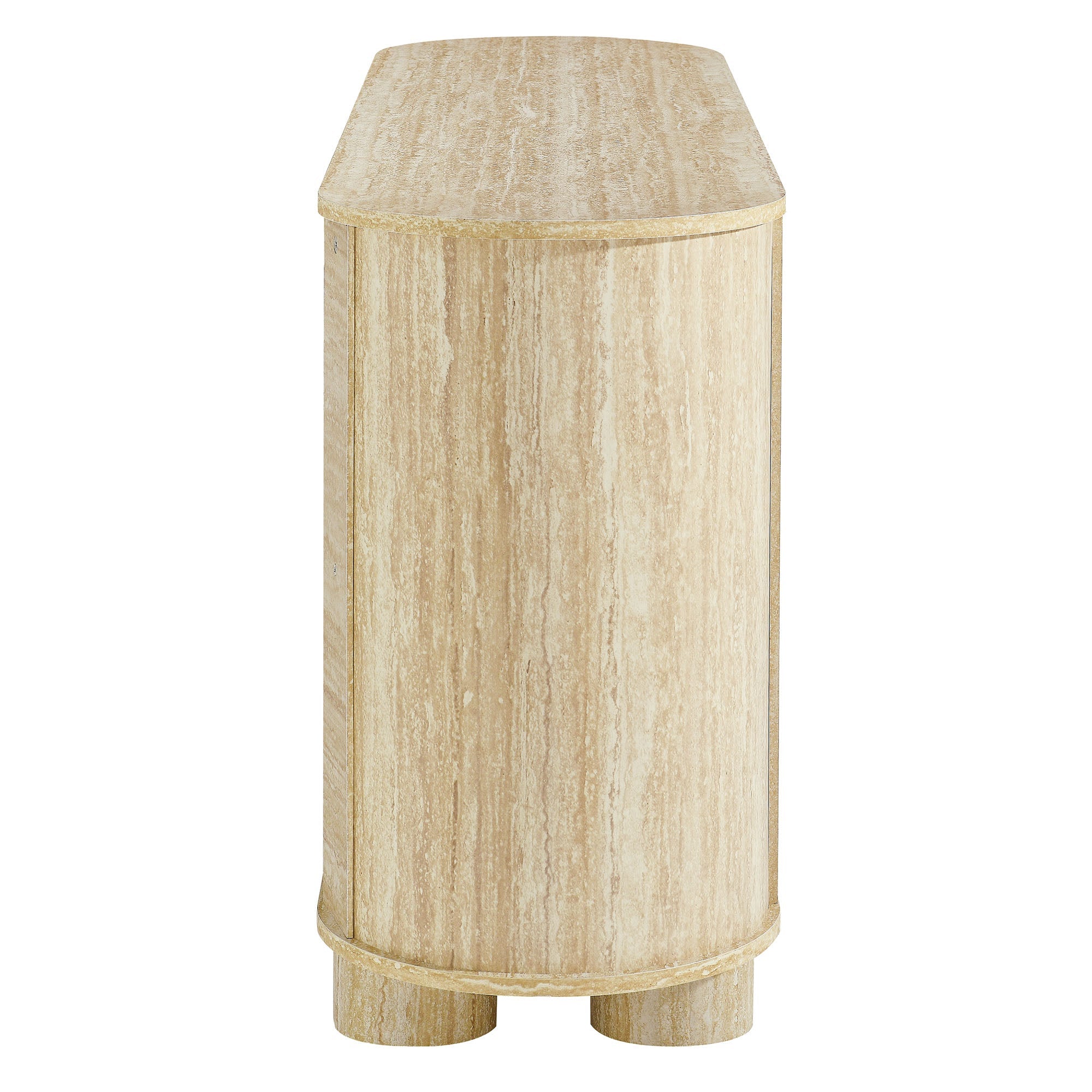 Overture 63” Oval Faux Travertine Sideboard by Modway