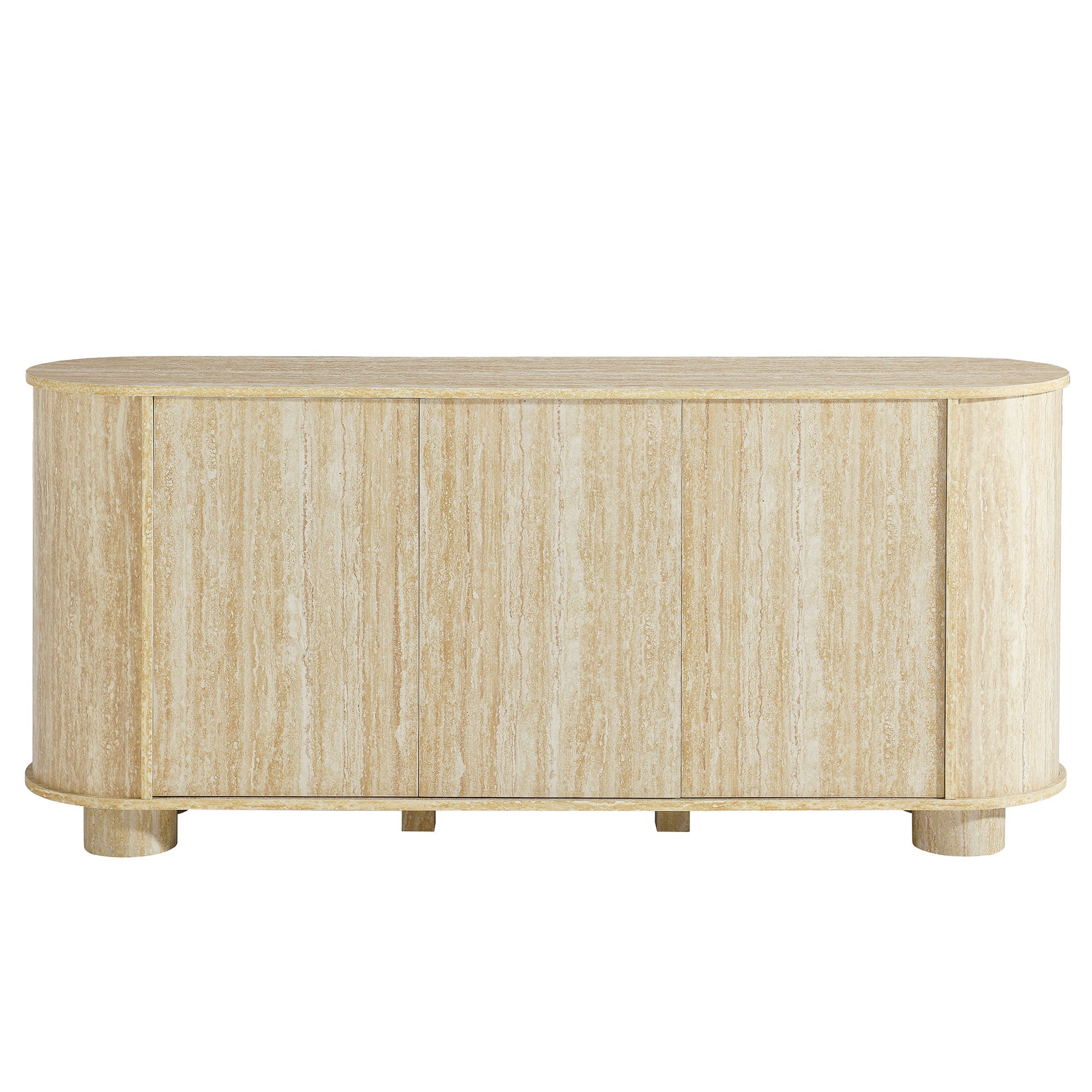 Overture 63” Oval Faux Travertine Sideboard by Modway