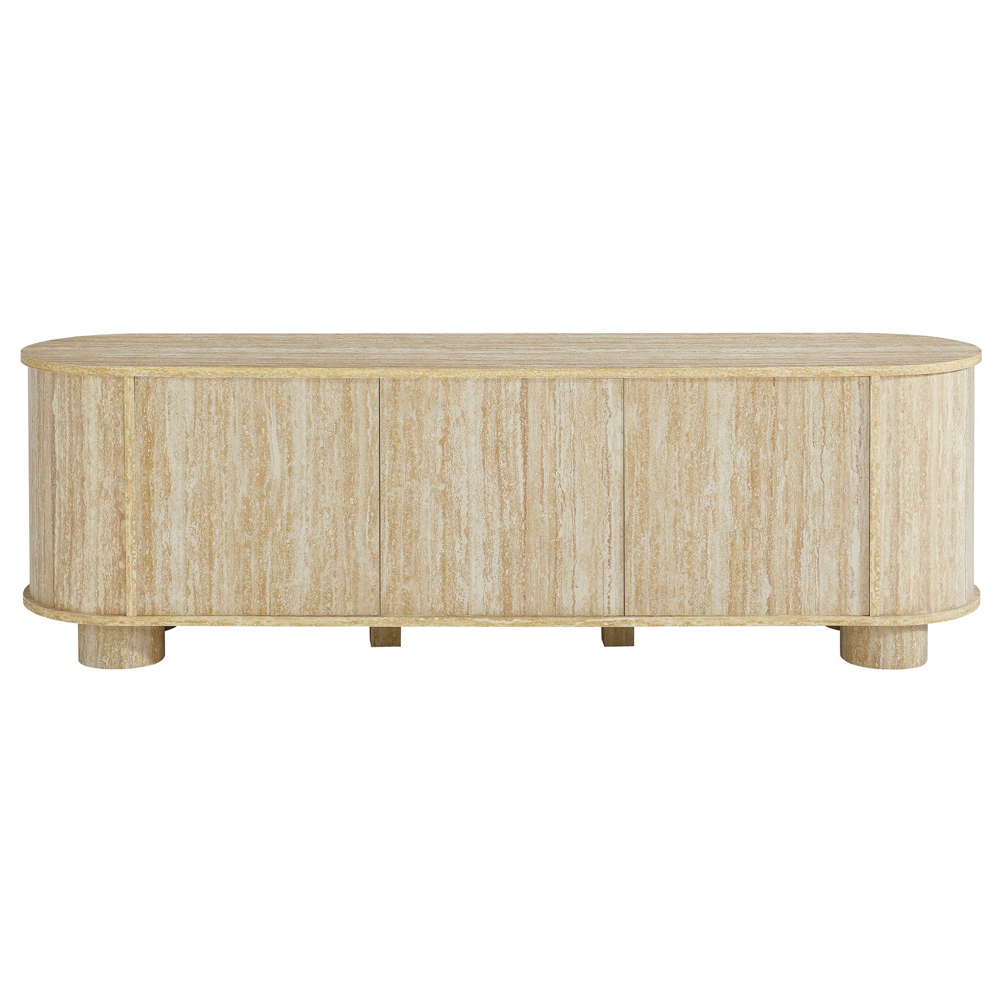 Overture 63” Oval Faux Travertine TV Stand by Modway