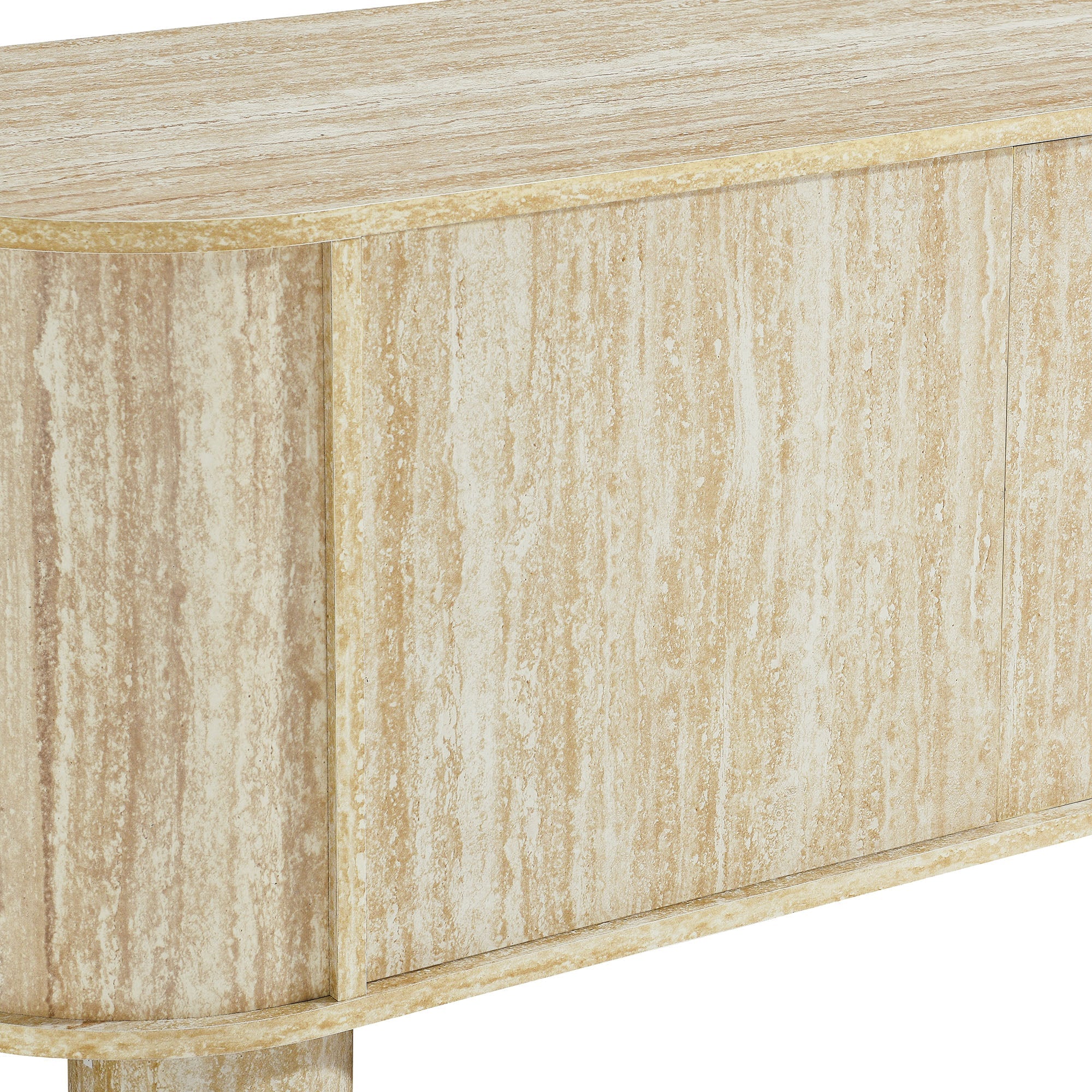 Overture 63” Oval Faux Travertine TV Stand by Modway