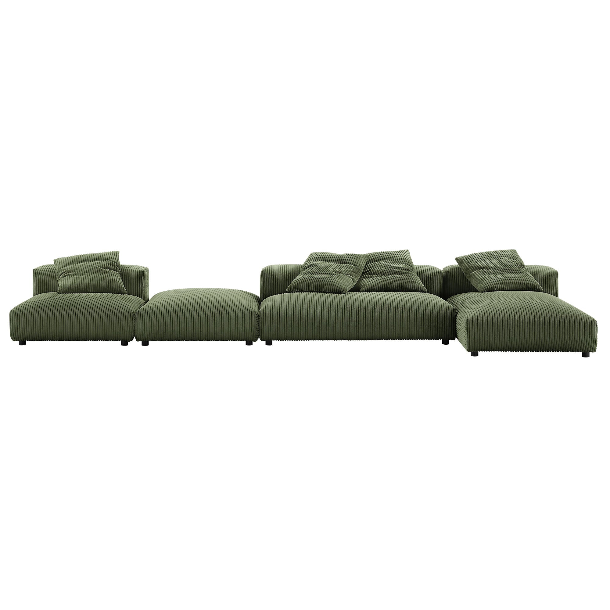 Solace 4-Piece Modular Corduroy Upholstered Sectional Sofa With Ottoman by Modway