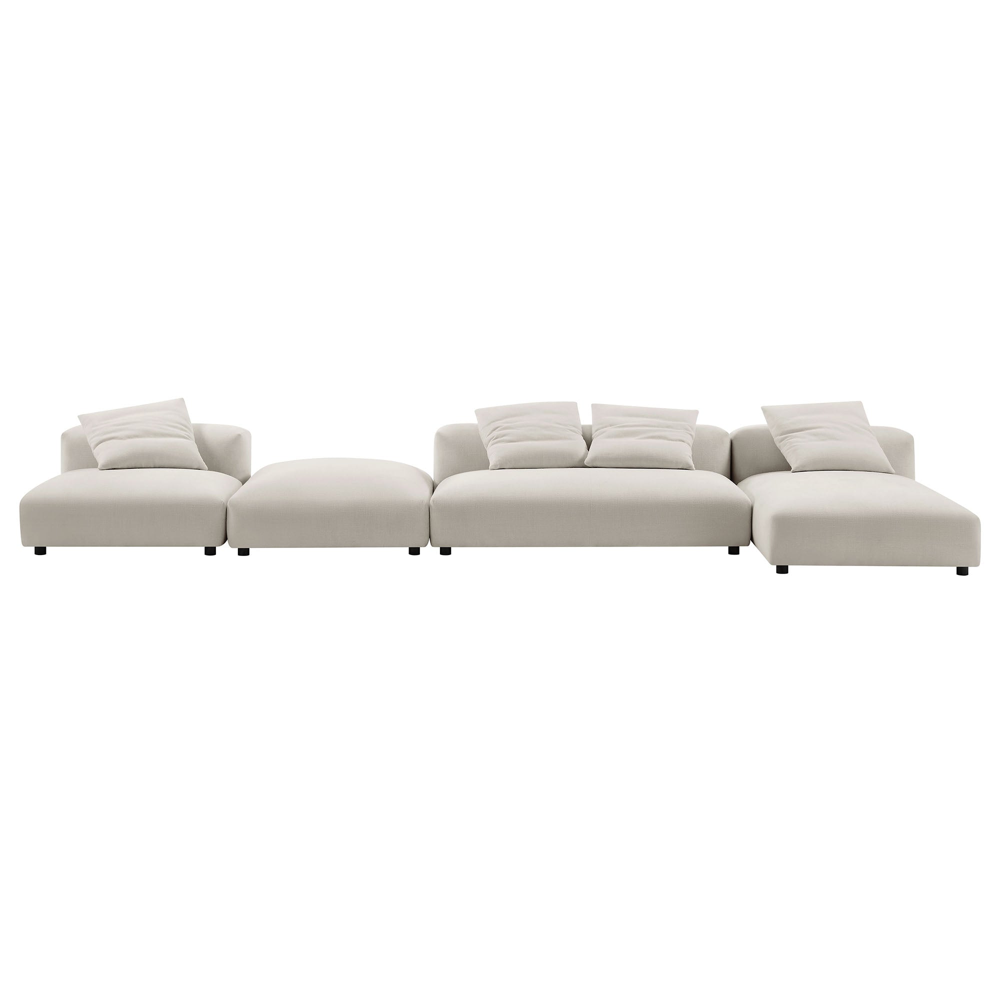 Solace 4-Piece Modular Upholstered Fabric Sectional Sofa With Ottoman by Modway