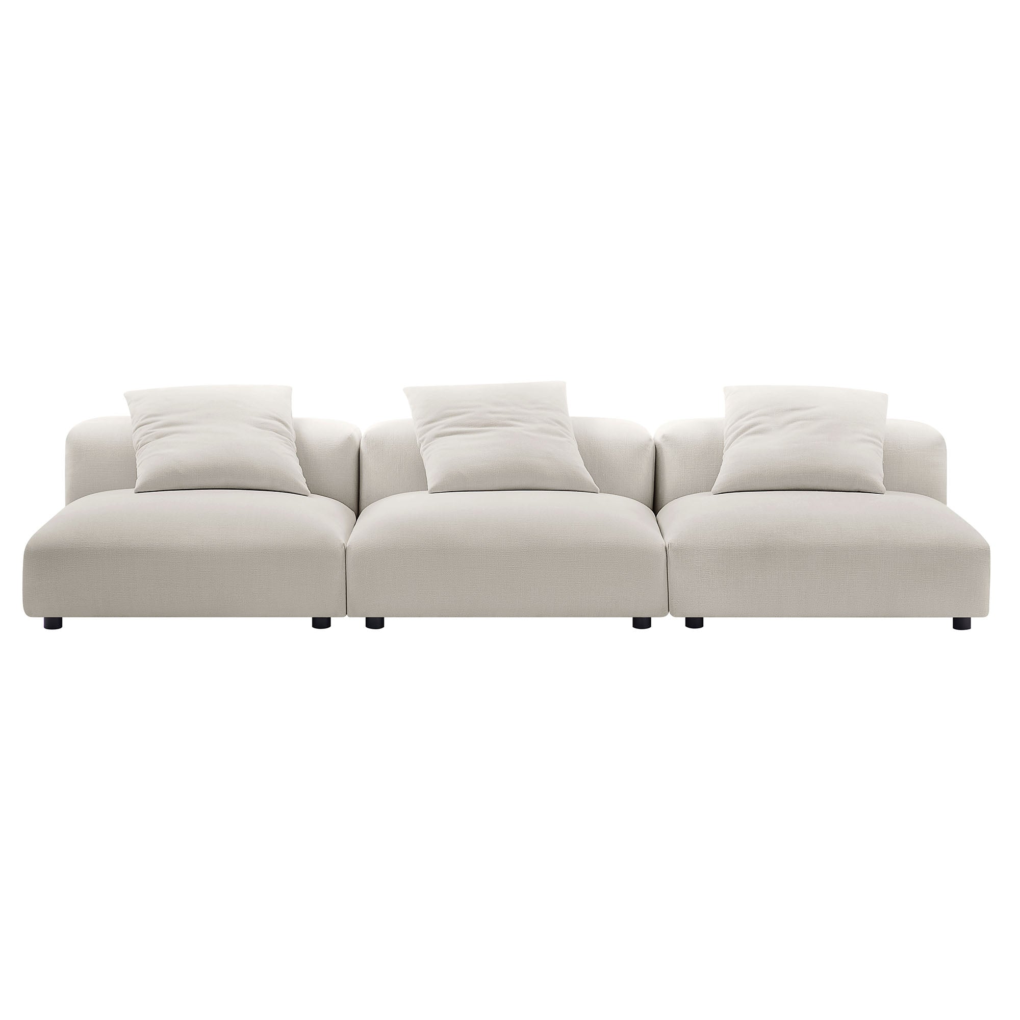 Solace 3-Piece Modular Upholstered Fabric Sofa