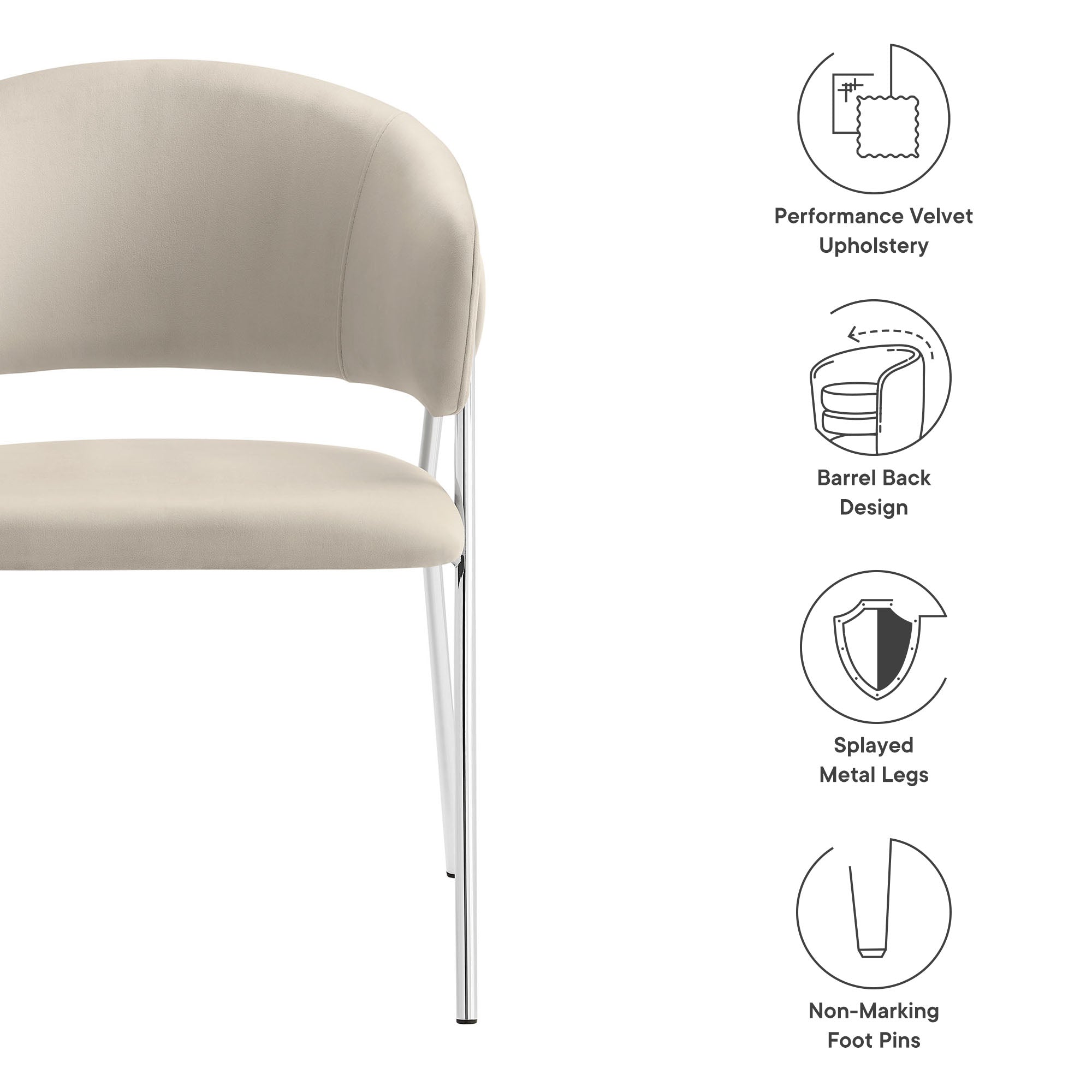 Nella Dining Chair Set of 2 by Modway