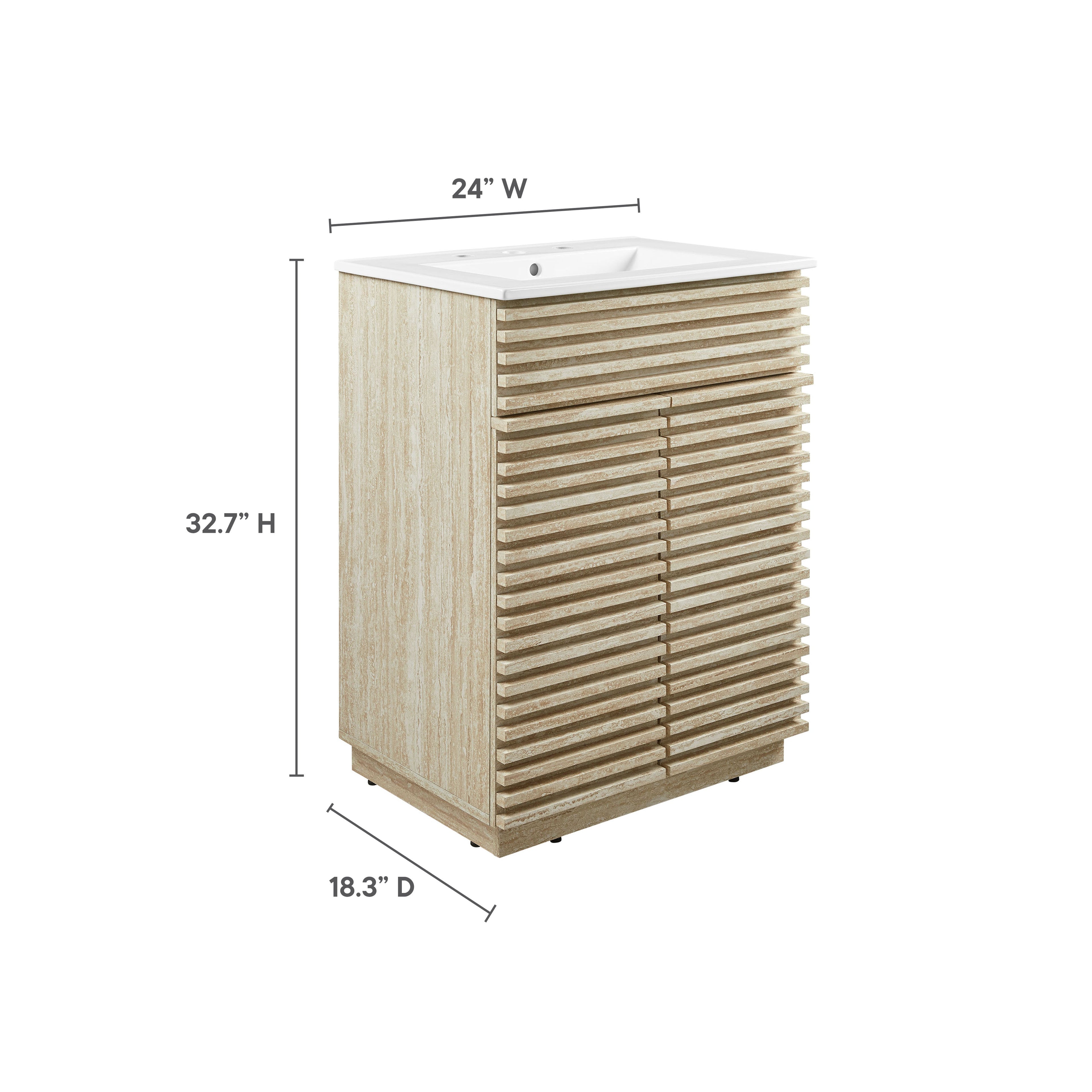 Render 18" and 24" Bathroom Vanities with White Basin Included by Modway