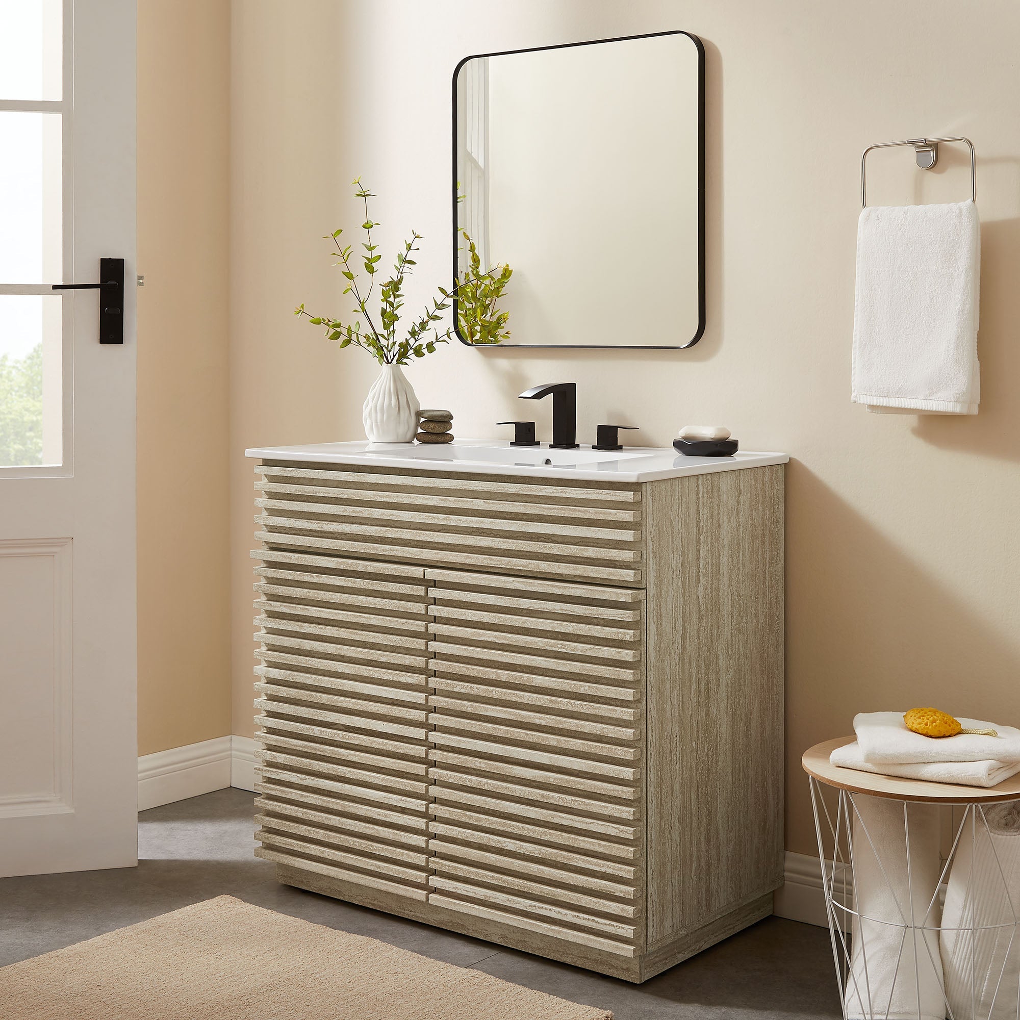 Render 30" and 36" Bathroom Vanities with White Basin Included by Modway