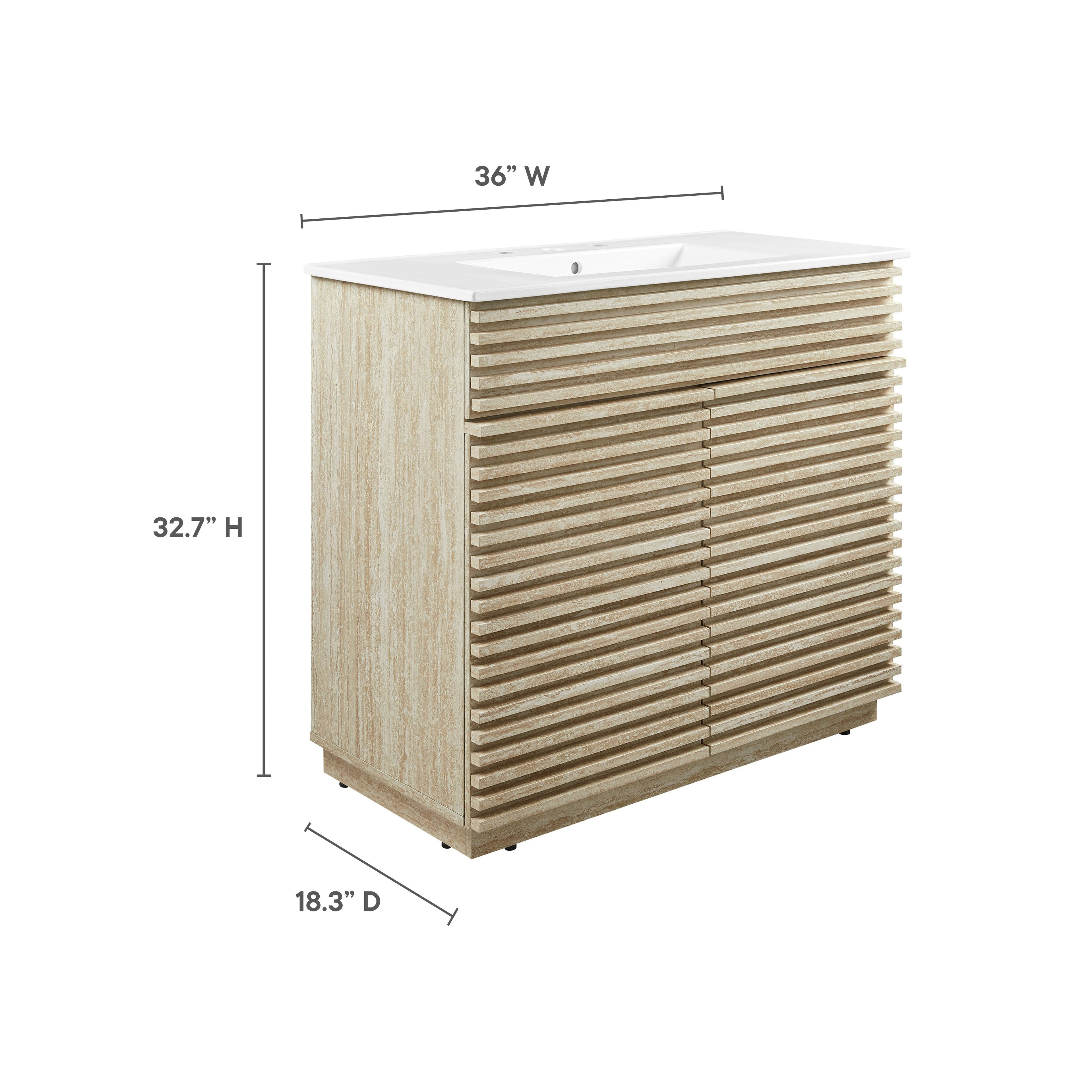 Render 30" and 36" Bathroom Vanities with White Basin Included by Modway