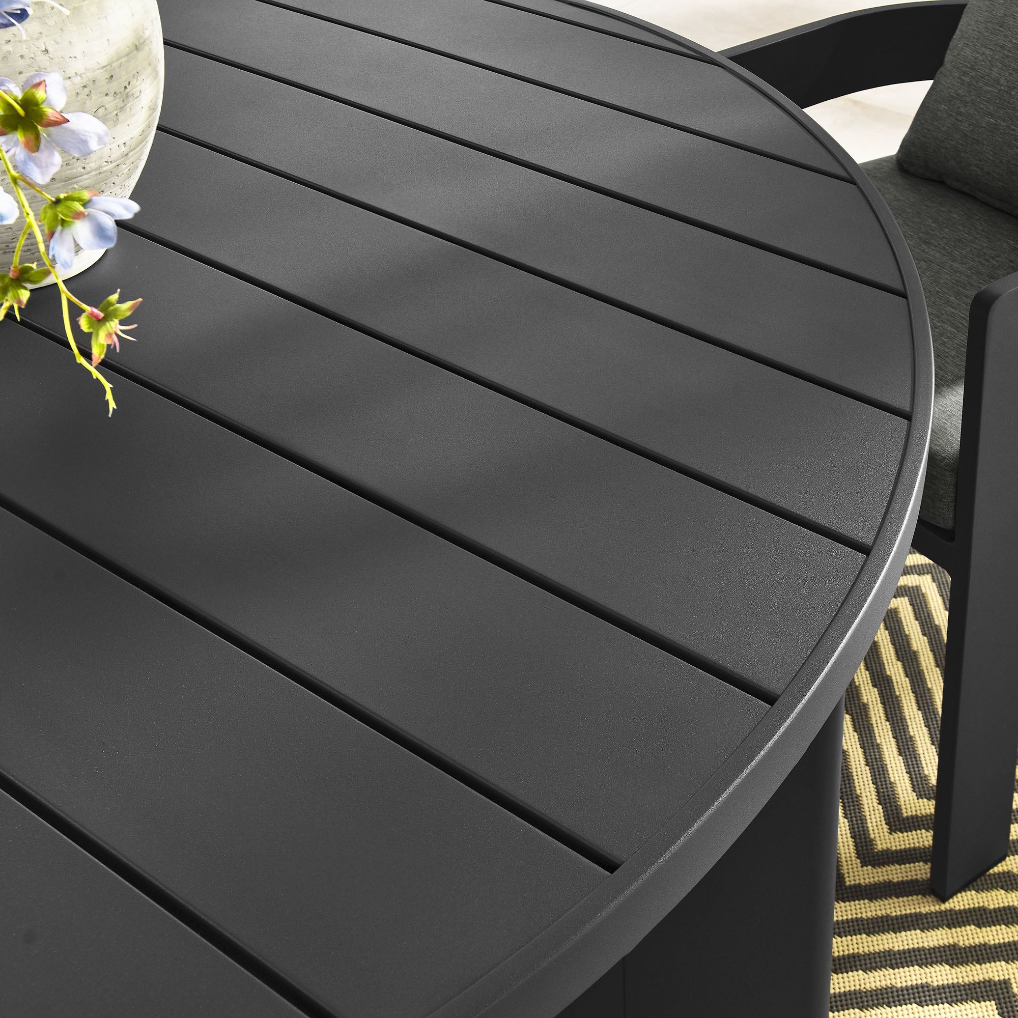 Tahoe Round Outdoor Patio Aluminum Dining Table by Modway