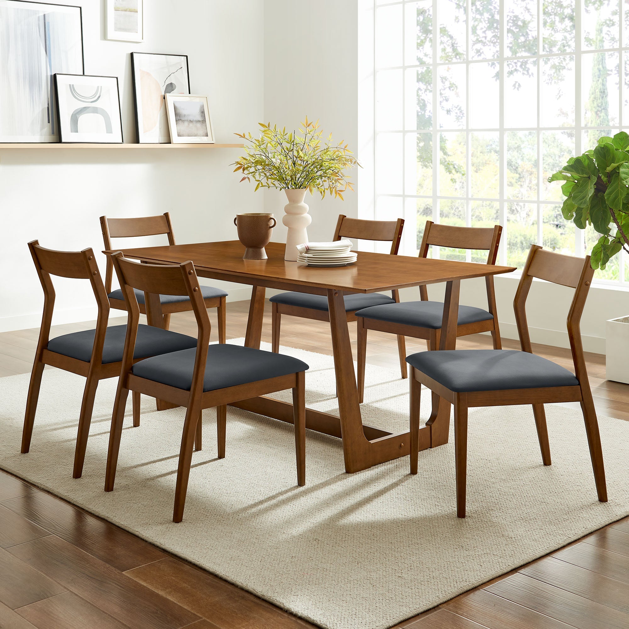 Solara 7-Piece Wood Dining Set by Modway