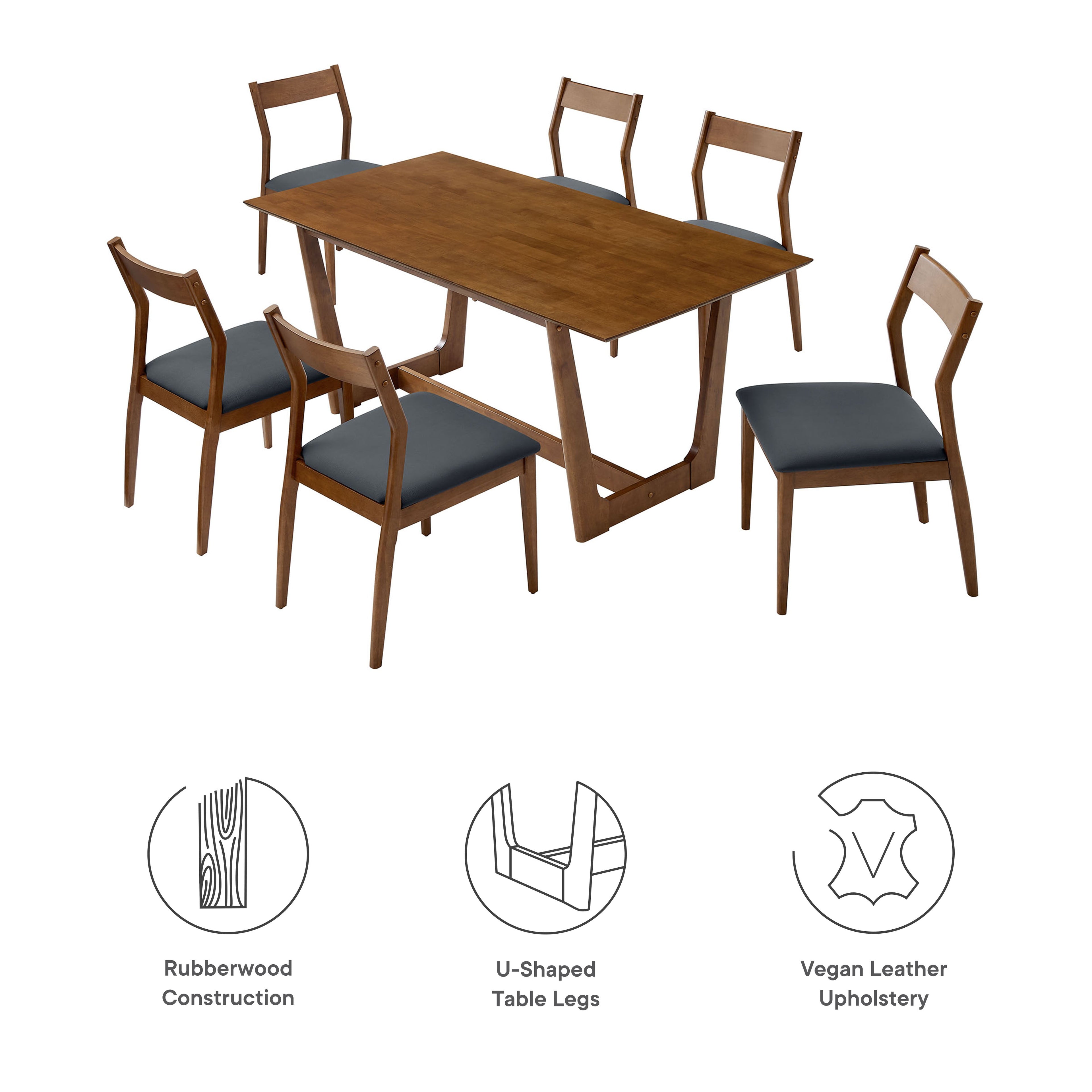 Solara 7-Piece Wood Dining Set by Modway