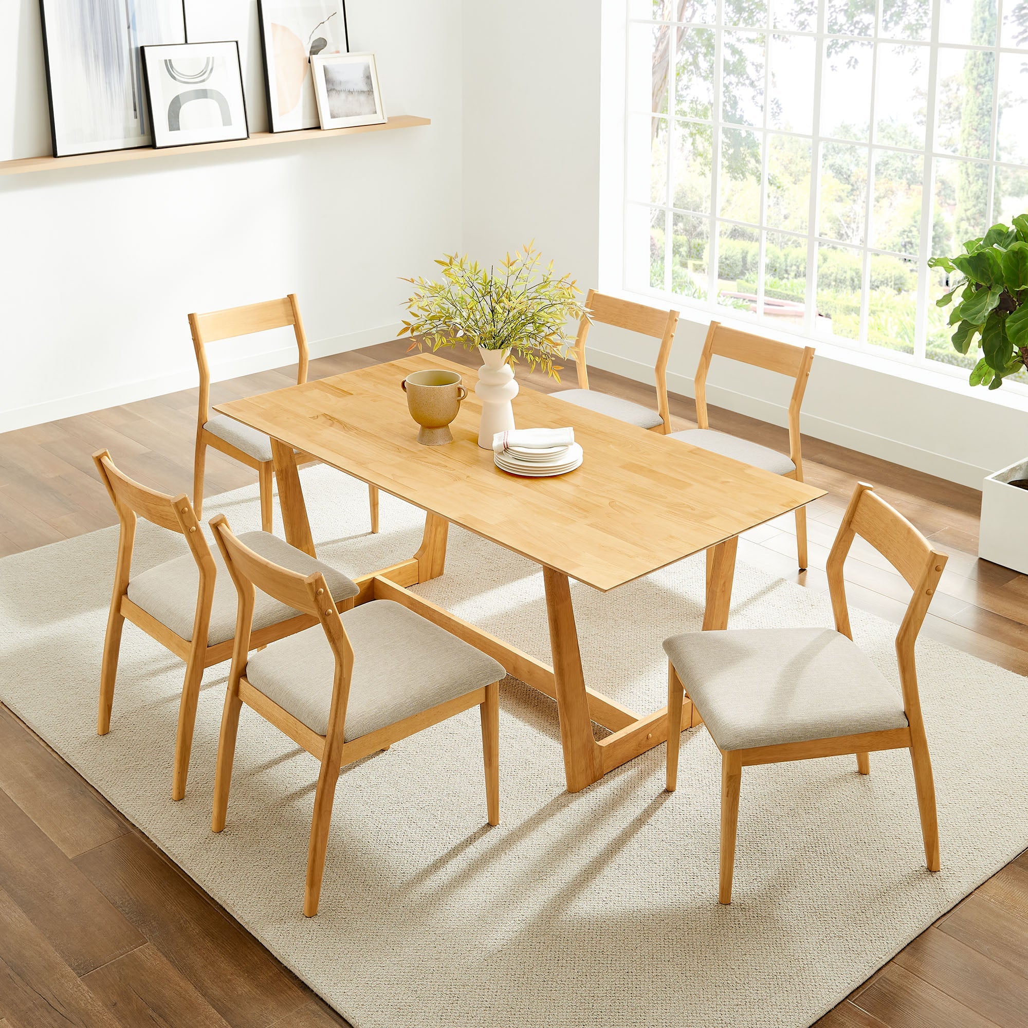 Solara 7-Piece Wood Dining Set by Modway