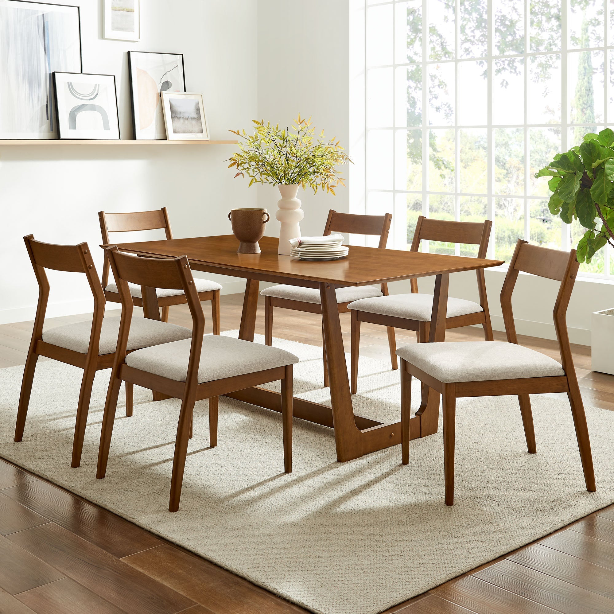 Solara 7-Piece Wood Dining Set by Modway