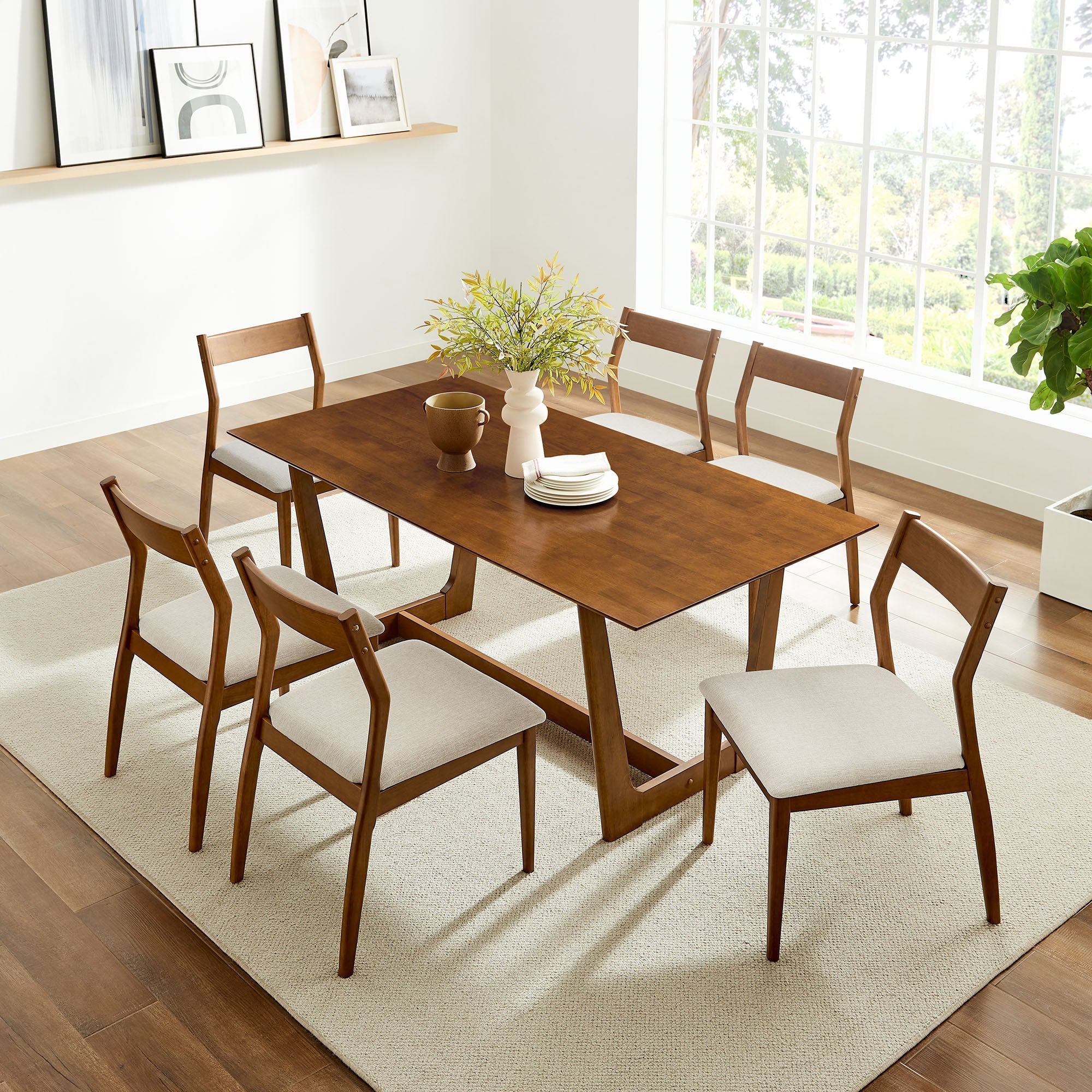 Solara 7-Piece Wood Dining Set by Modway