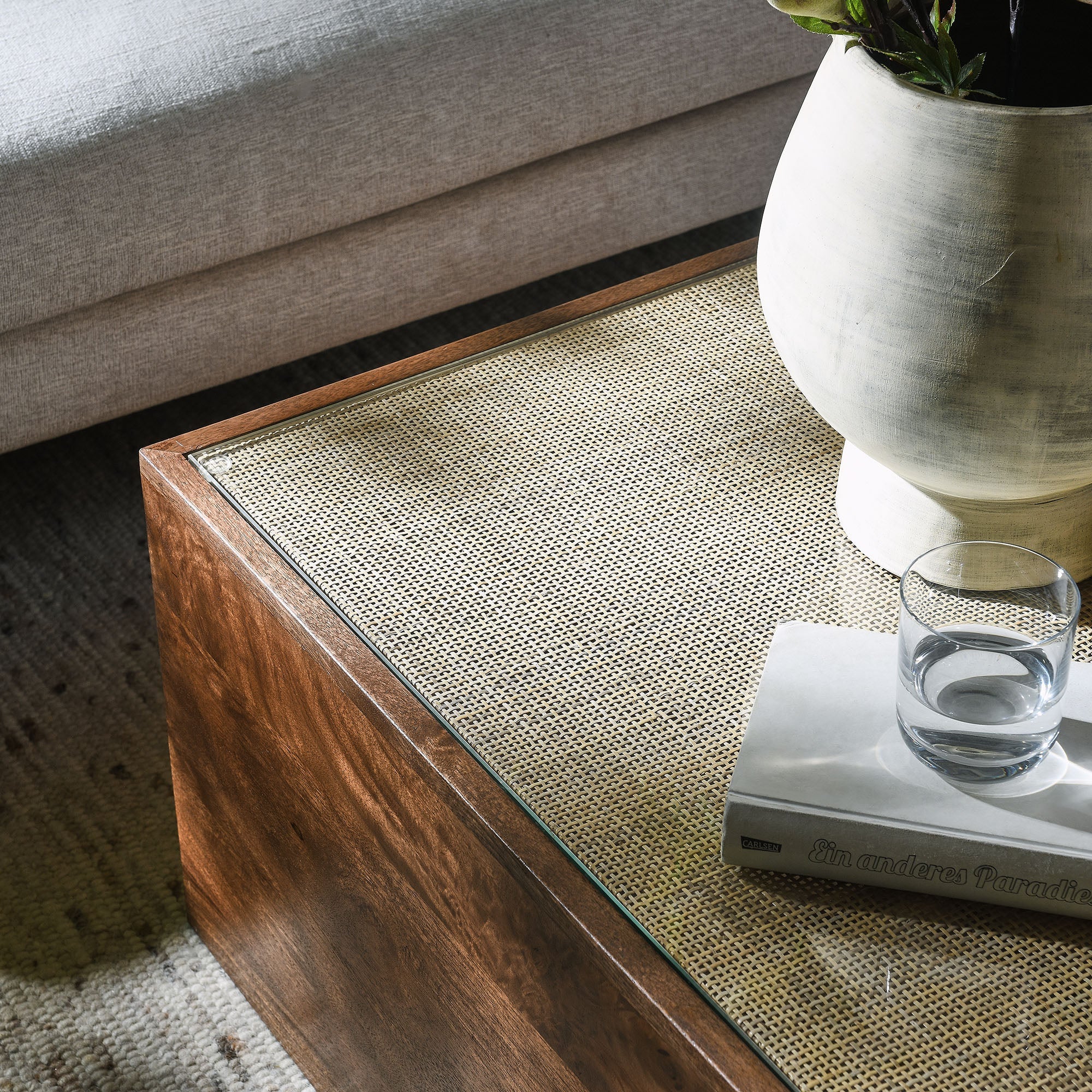Truett Square Wood Rattan Coffee Table by Modway