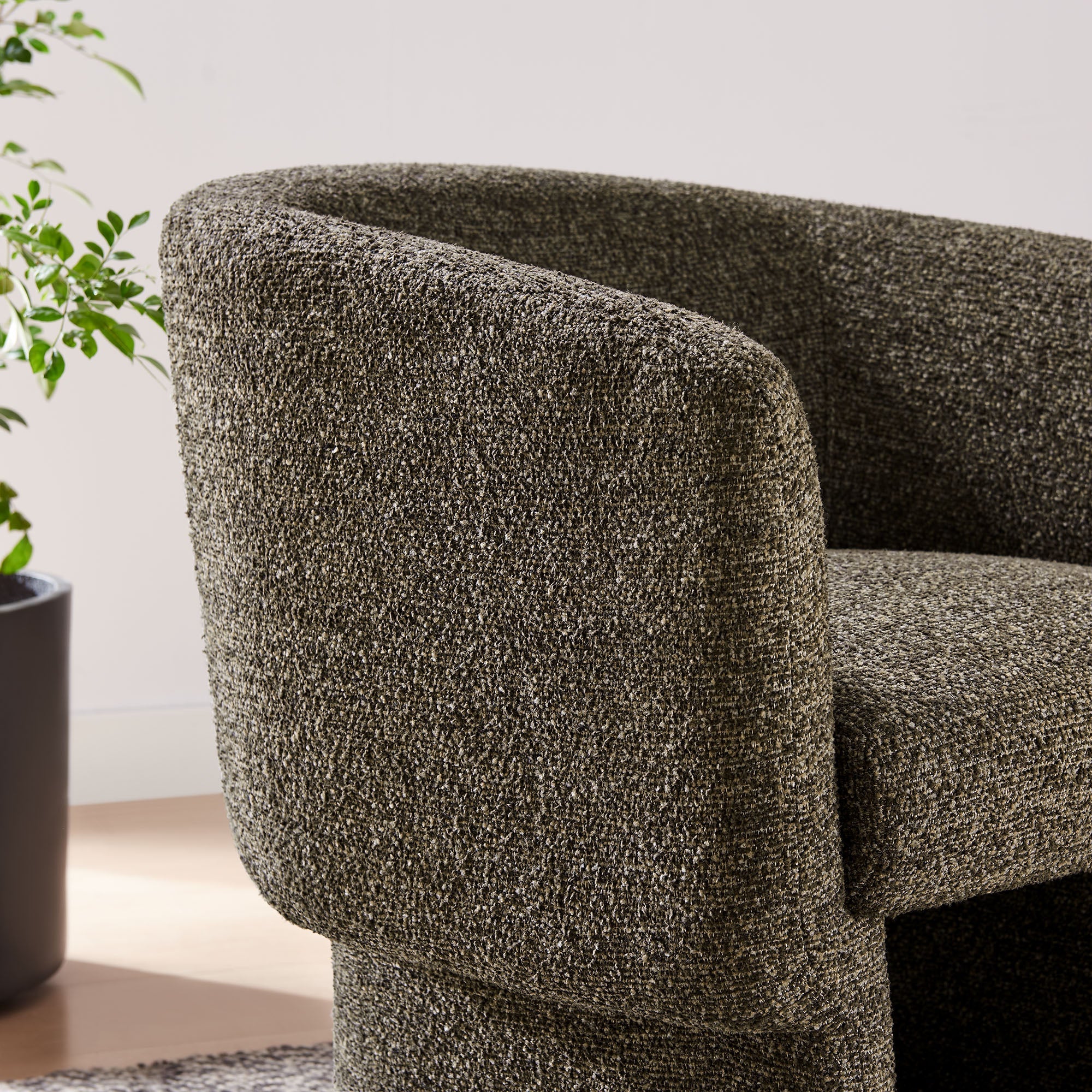 Muse Boucle Fabric Barrel Accent Chair by Modway