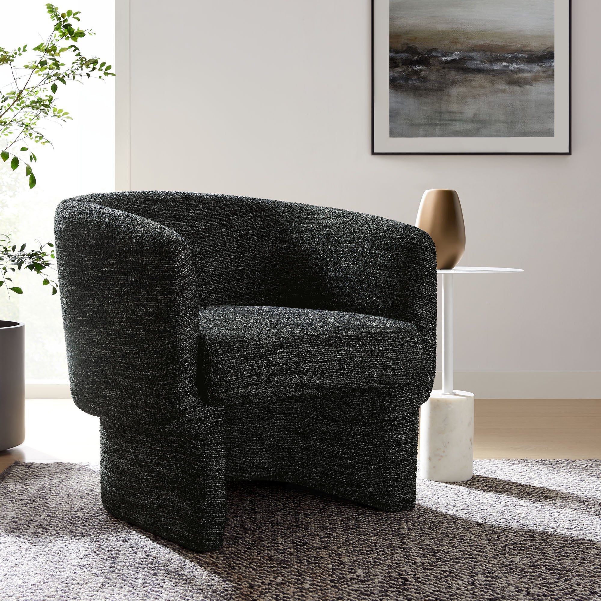 Muse Boucle Fabric Barrel Accent Chair by Modway