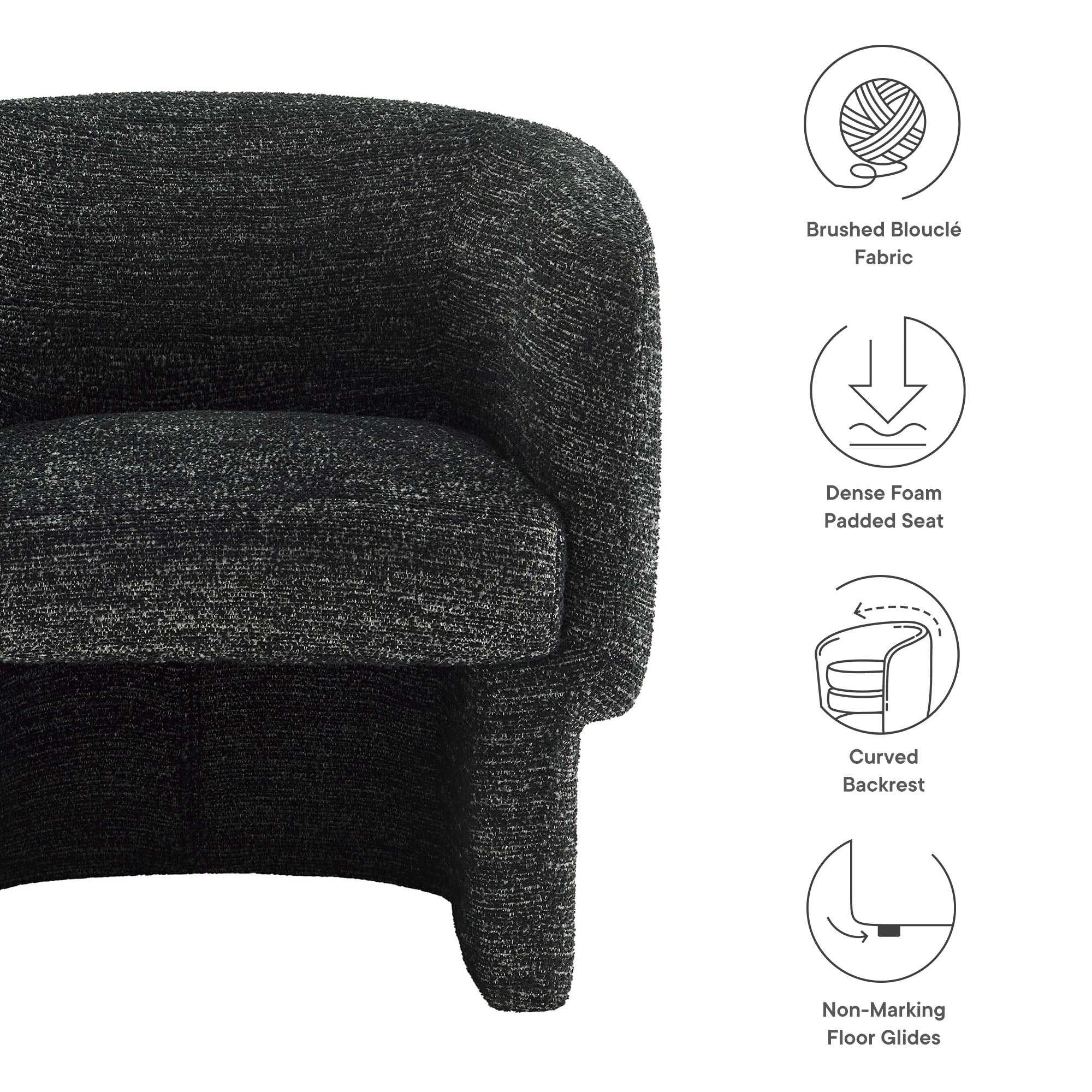 Muse Boucle Fabric Barrel Accent Chair by Modway