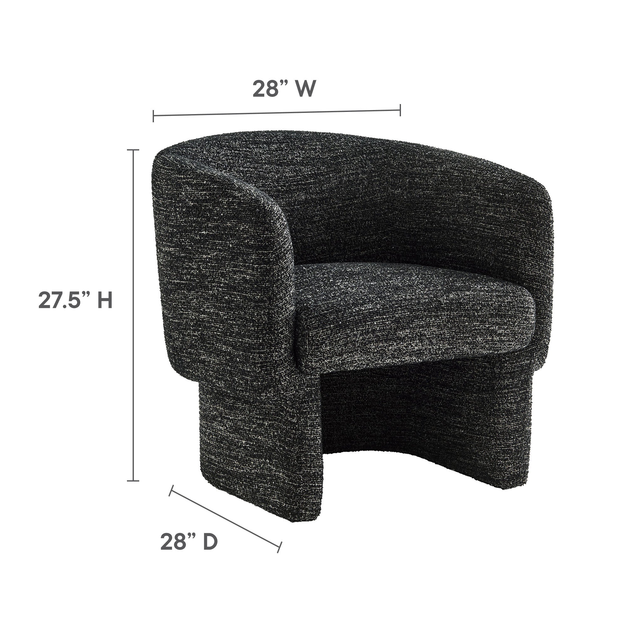 Muse Boucle Fabric Barrel Accent Chair by Modway