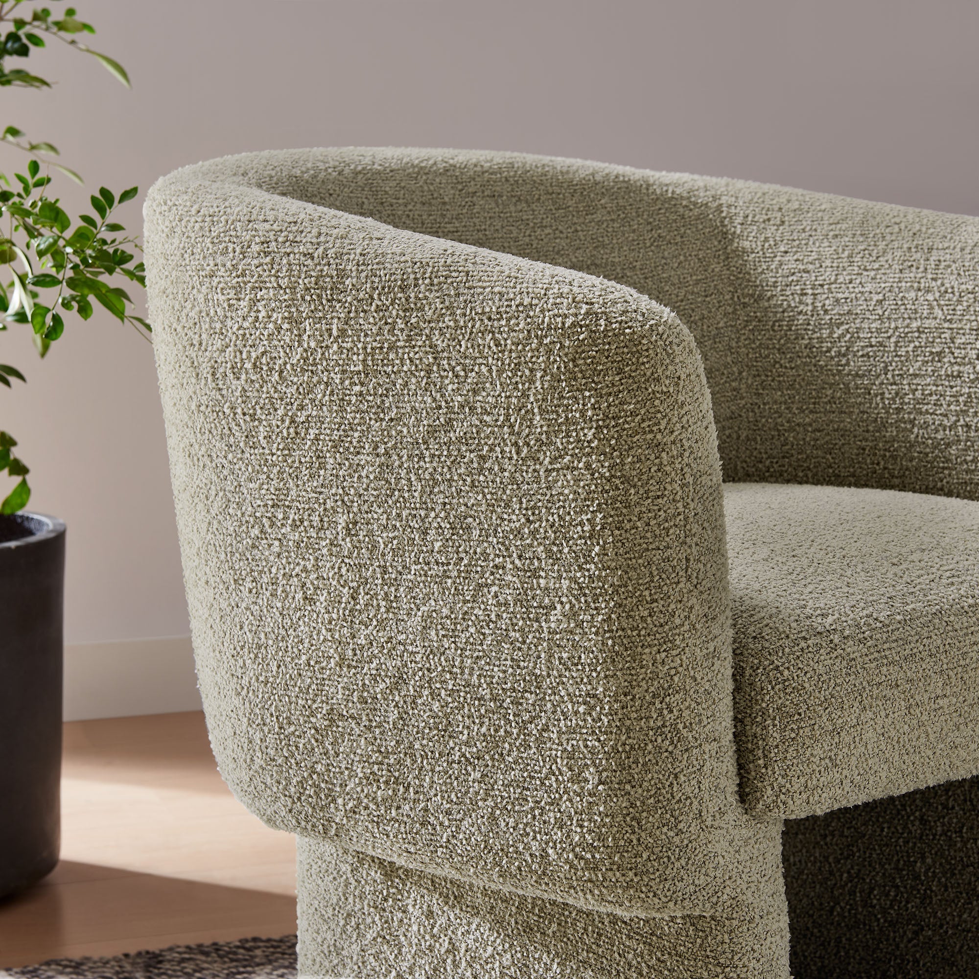 Muse Boucle Fabric Barrel Accent Chair by Modway
