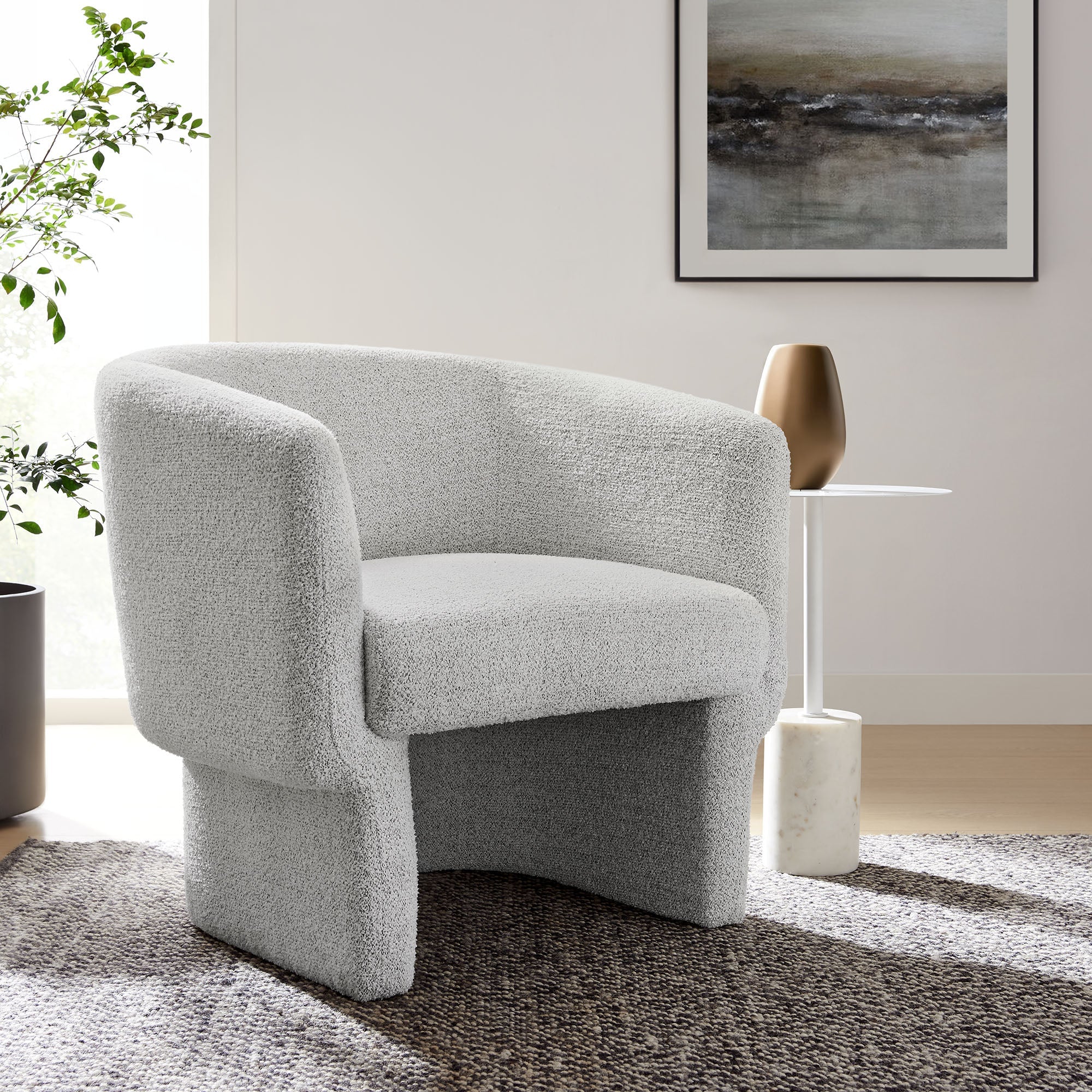 Muse Boucle Fabric Barrel Accent Chair by Modway