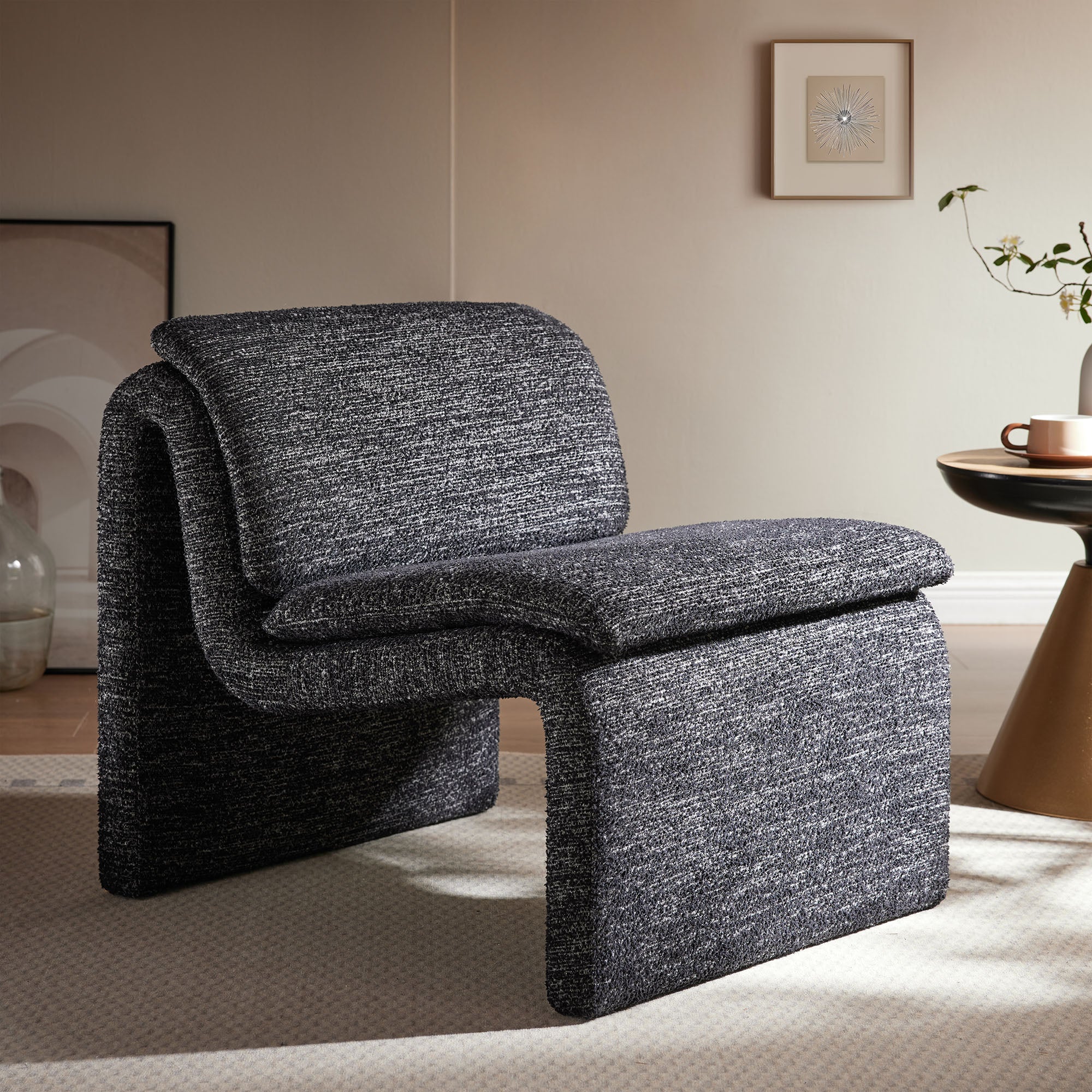 Dune Boucle Upholstered Armless Accent Chair by Modway