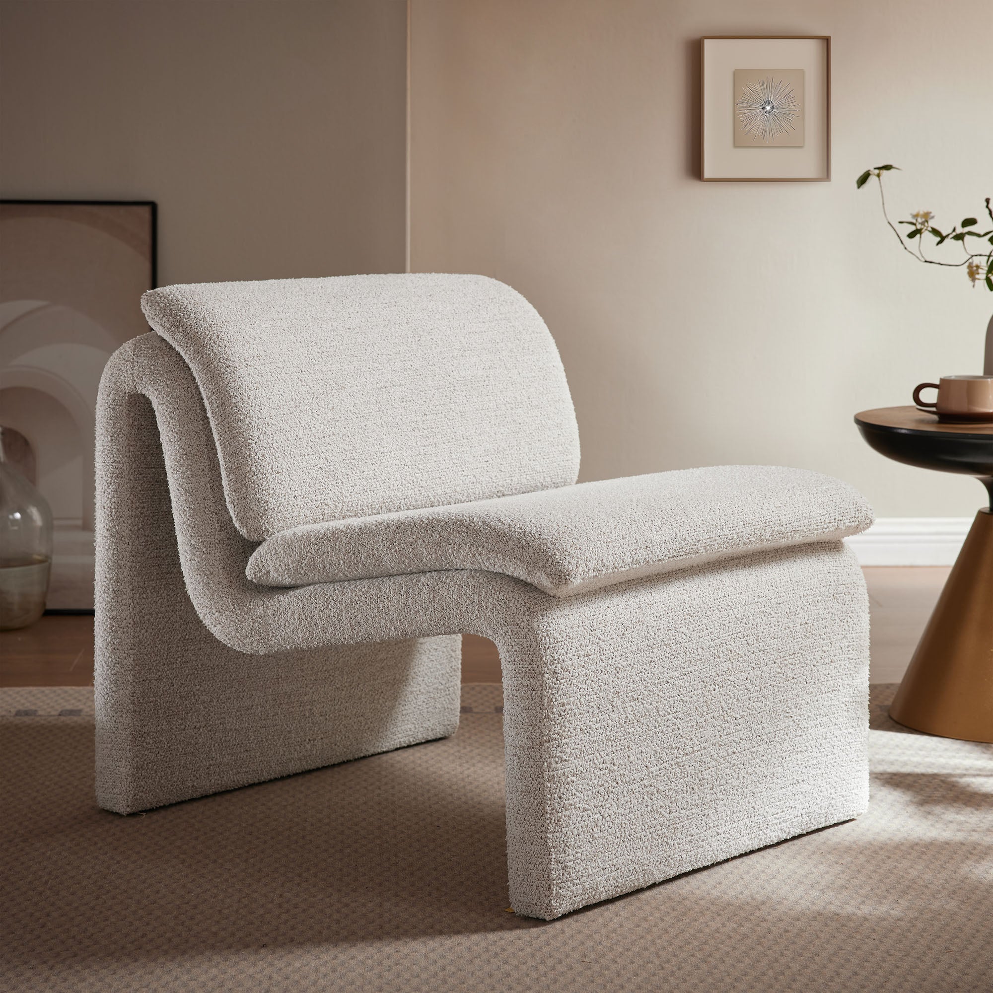 Dune Boucle Upholstered Armless Accent Chair by Modway