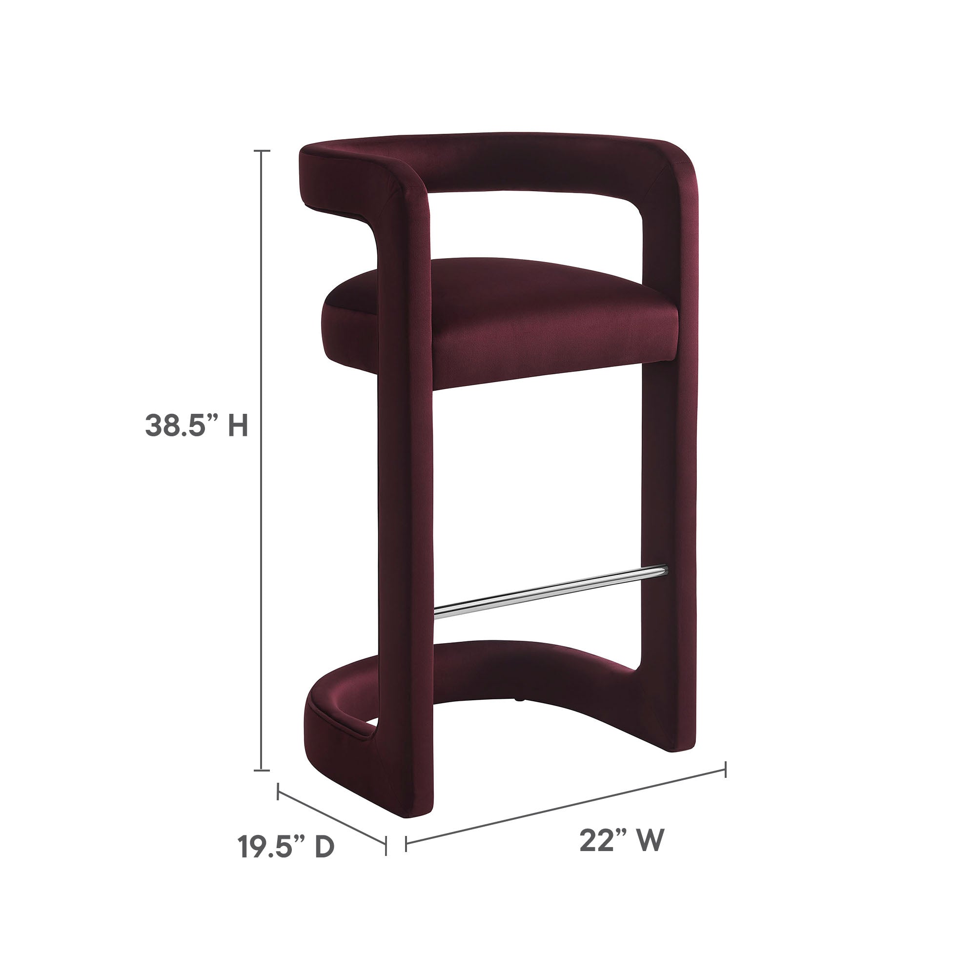 Winslow Performance Velvet Bar Stool by Modway
