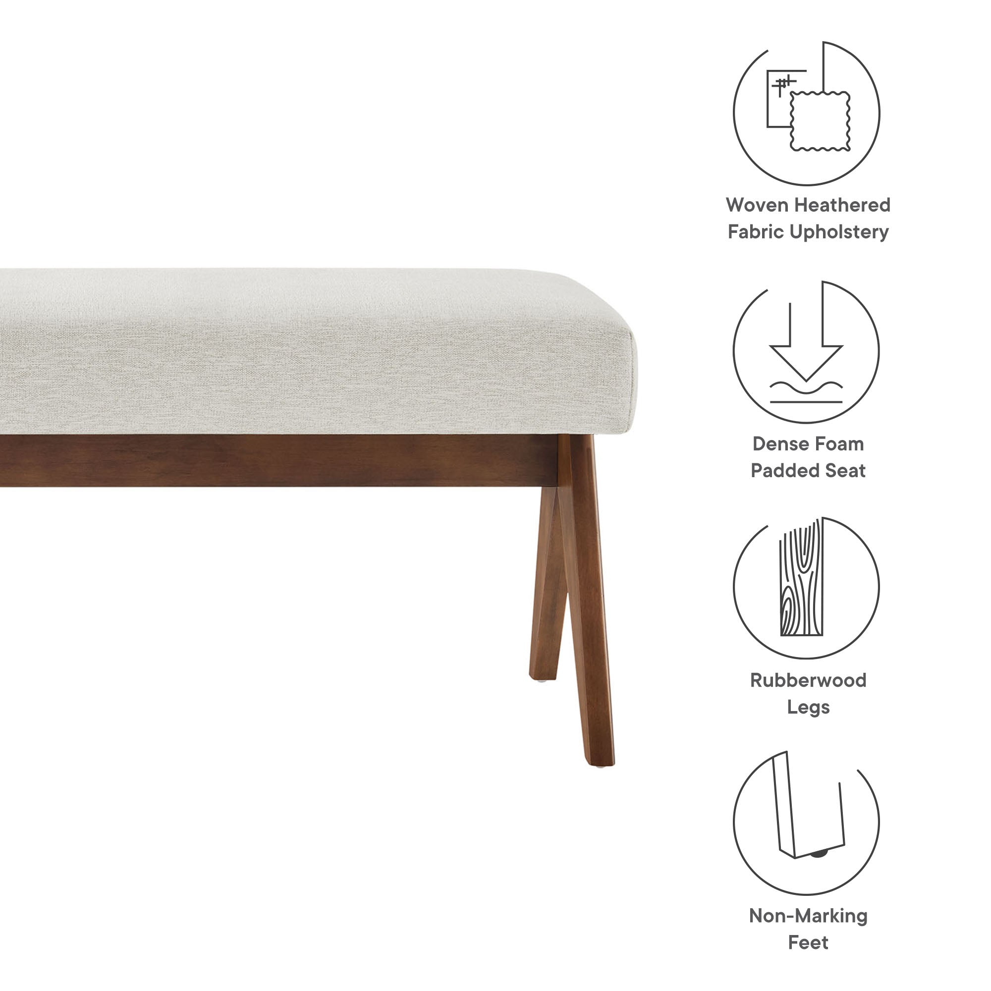 Lyra Upholstered Bench by Modway