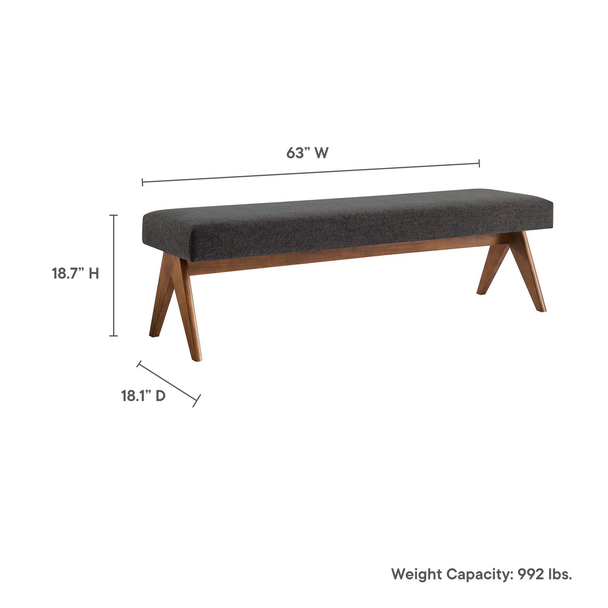 Lyra Upholstered Bench by Modway