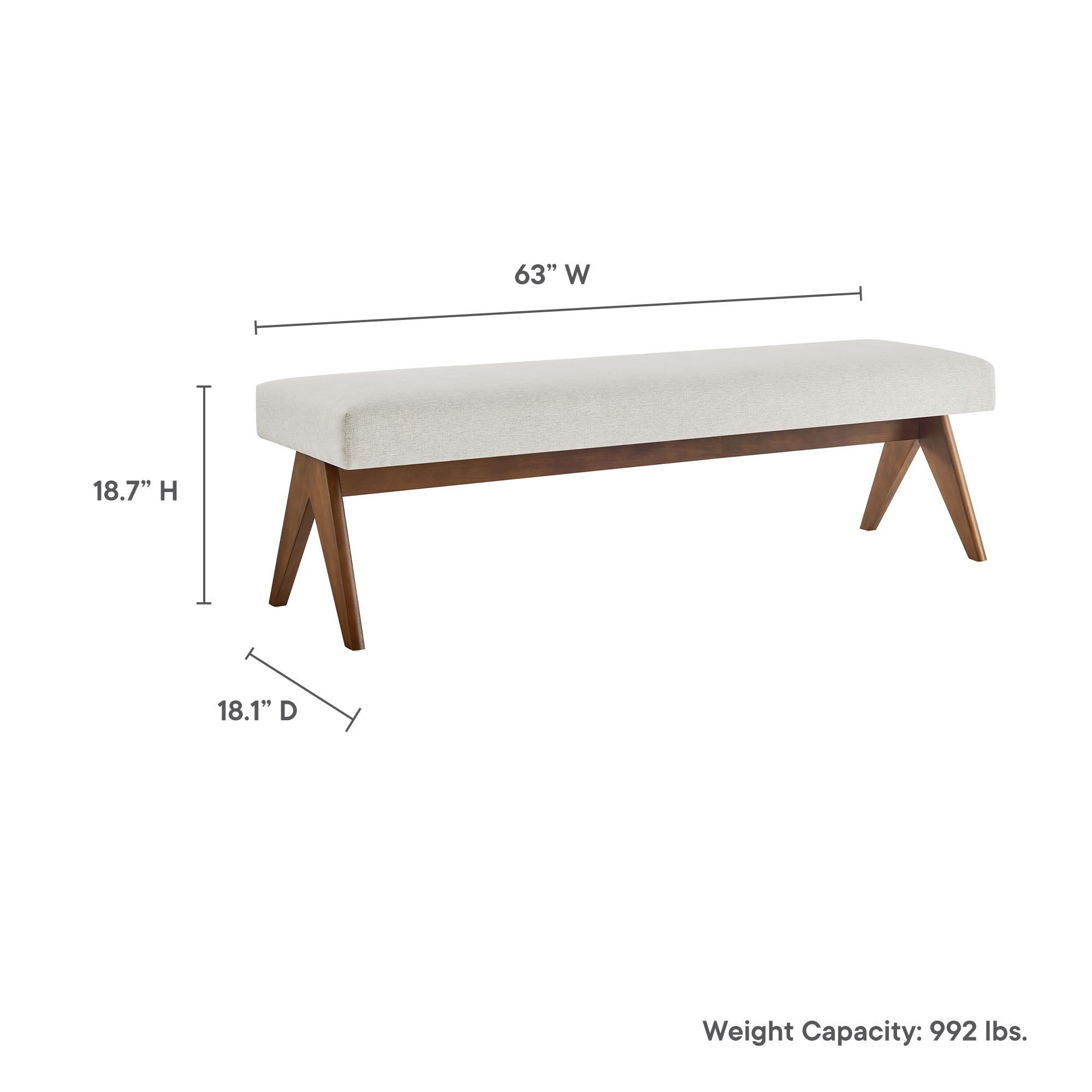 Lyra Upholstered Bench by Modway