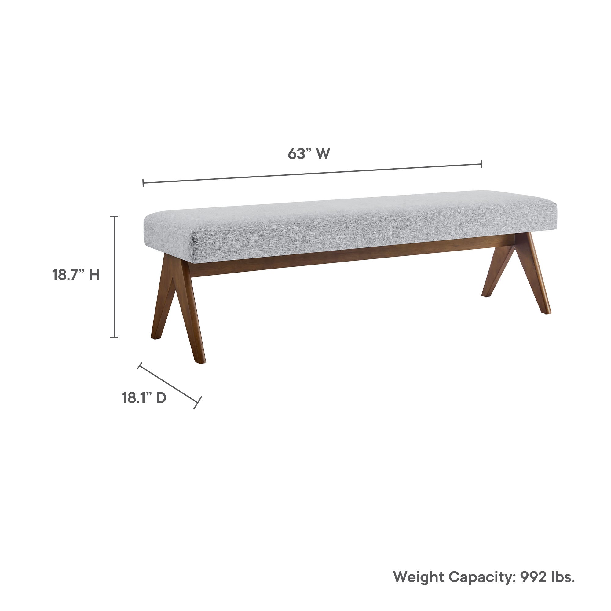 Lyra Upholstered Bench by Modway