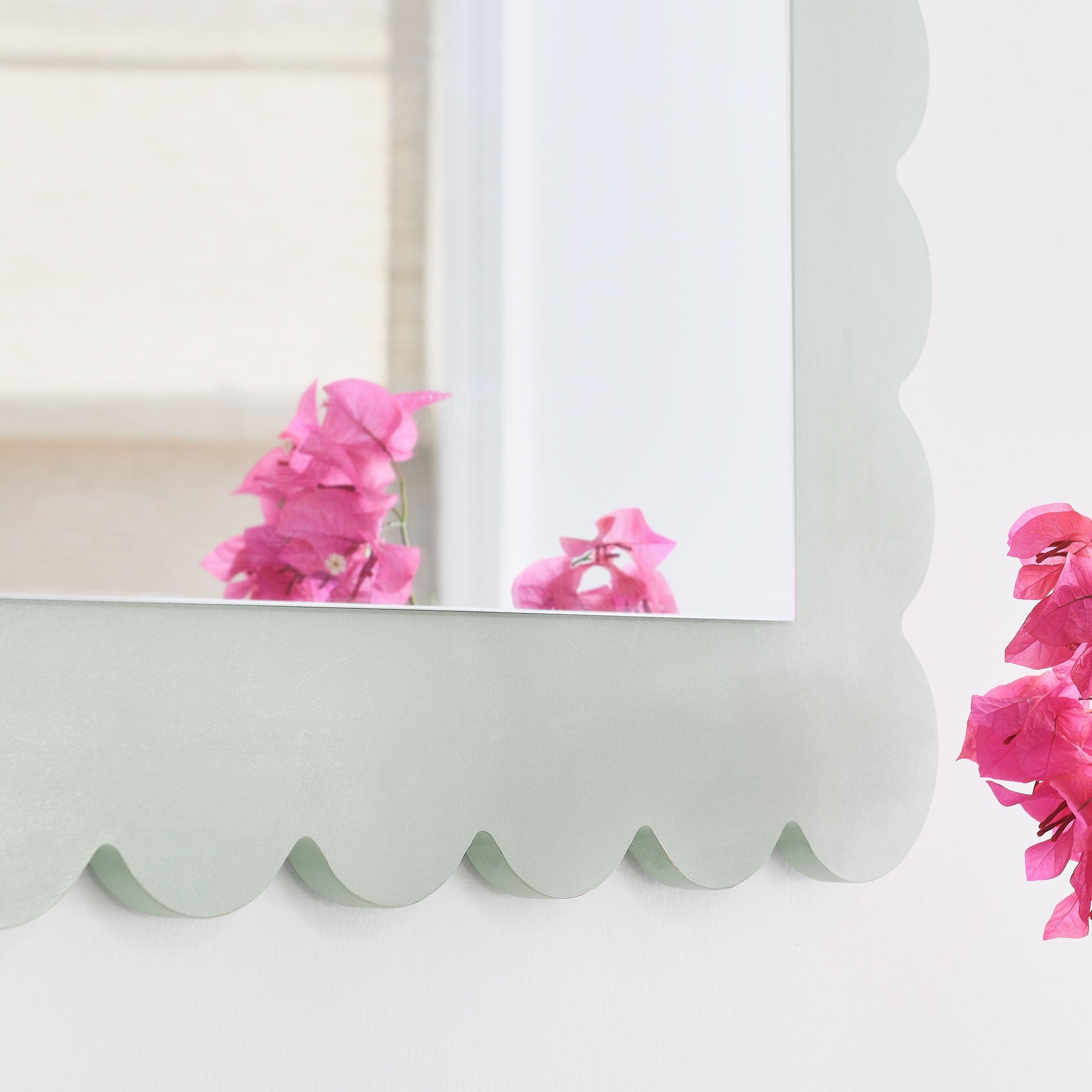 Emmeline Scalloped Rectangle Wall Mirror by Modway