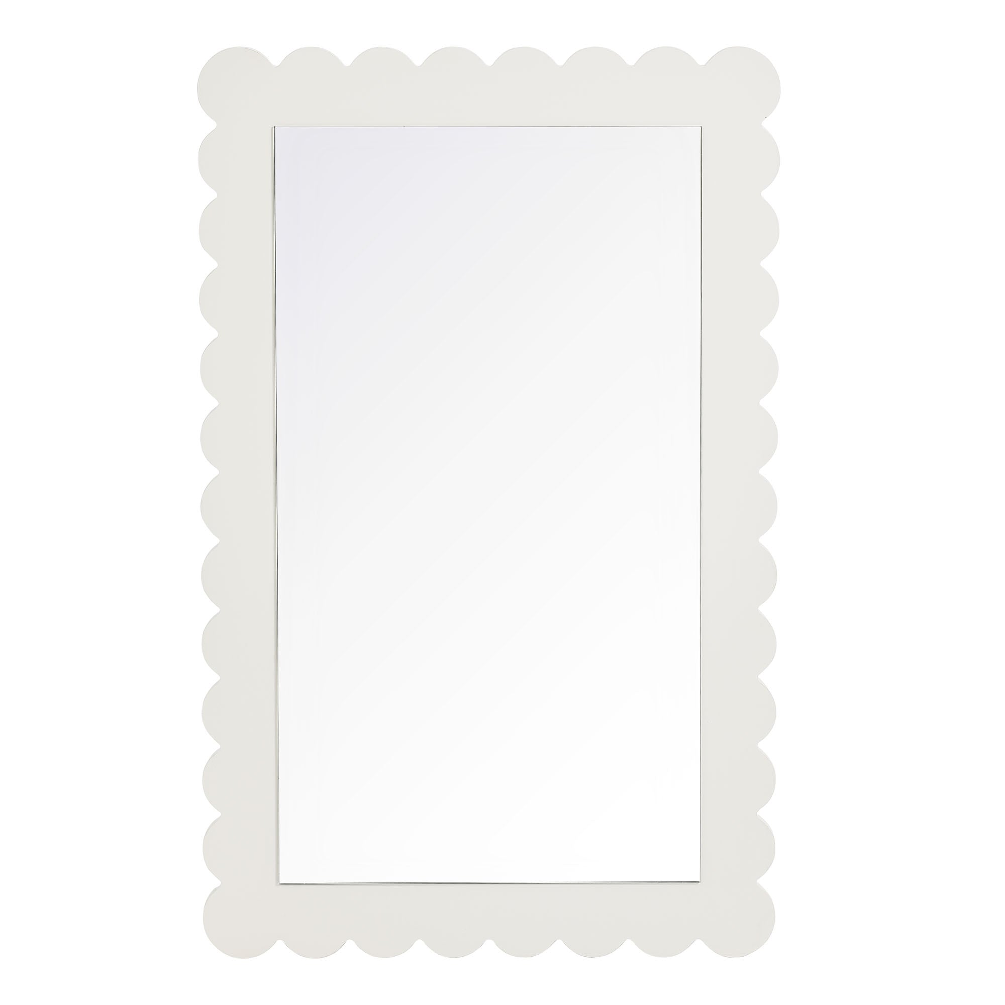 Emmeline Scalloped Rectangle Wall Mirror by Modway