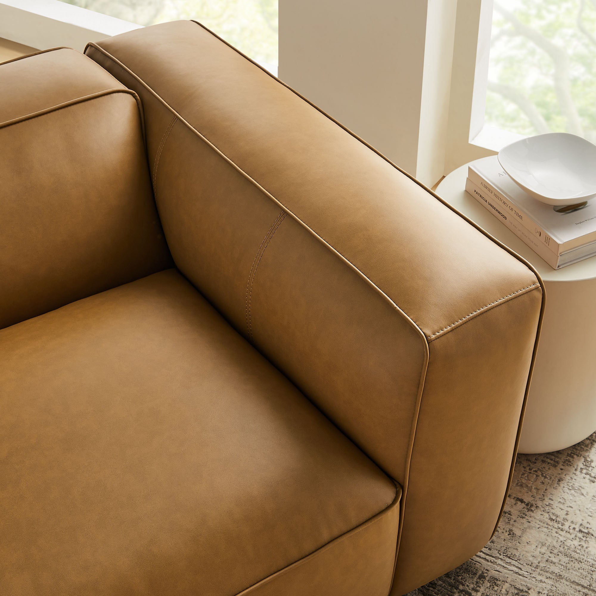 Auren Upholstered Vegan Leather Modular Right Armchair by Modway