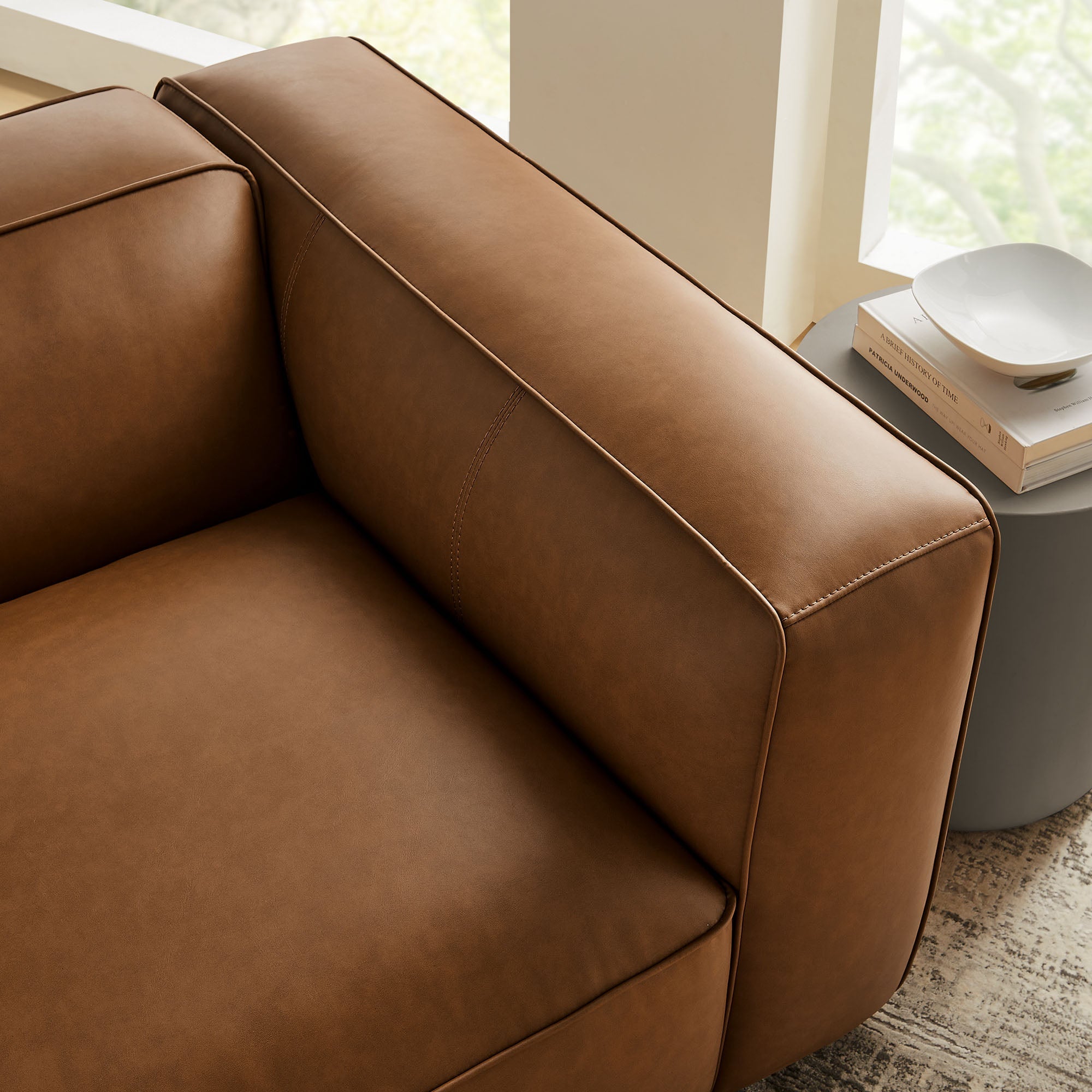 Auren Upholstered Vegan Leather Modular Right Armchair by Modway