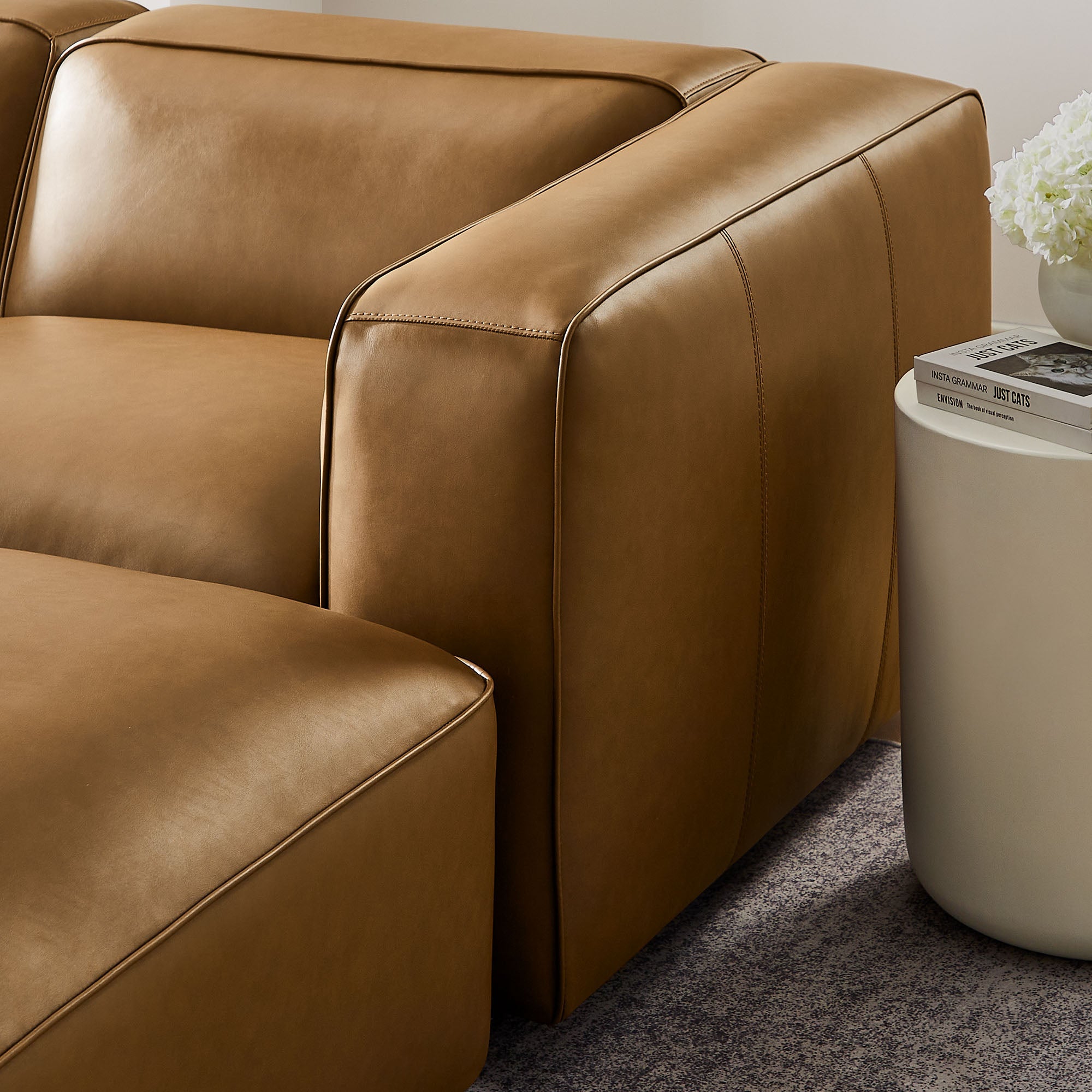 Auren 5-Piece Upholstered Vegan Leather Modular U-Shaped Sofa by Modway