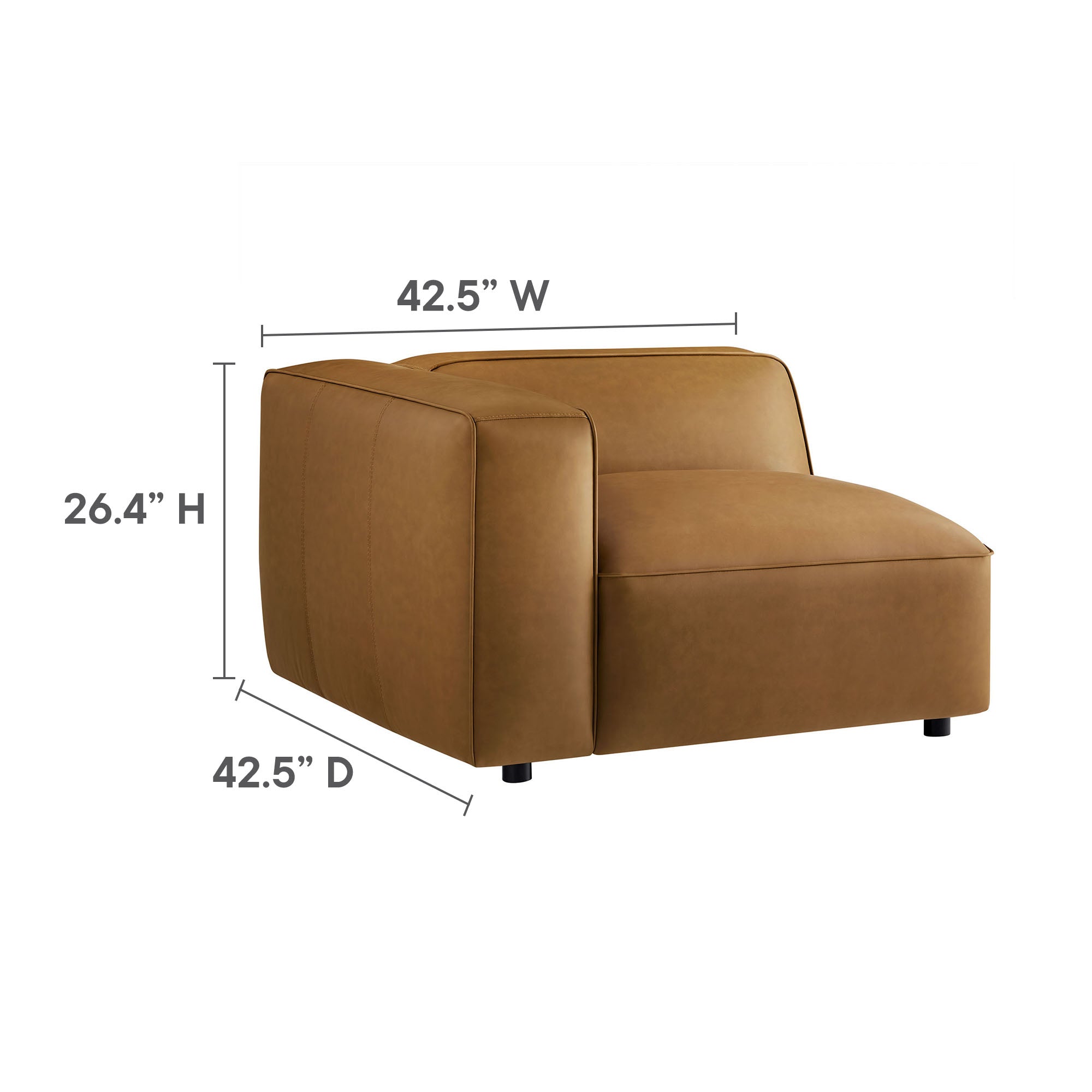 Auren 5-Piece Upholstered Vegan Leather Modular U-Shaped Sofa by Modway