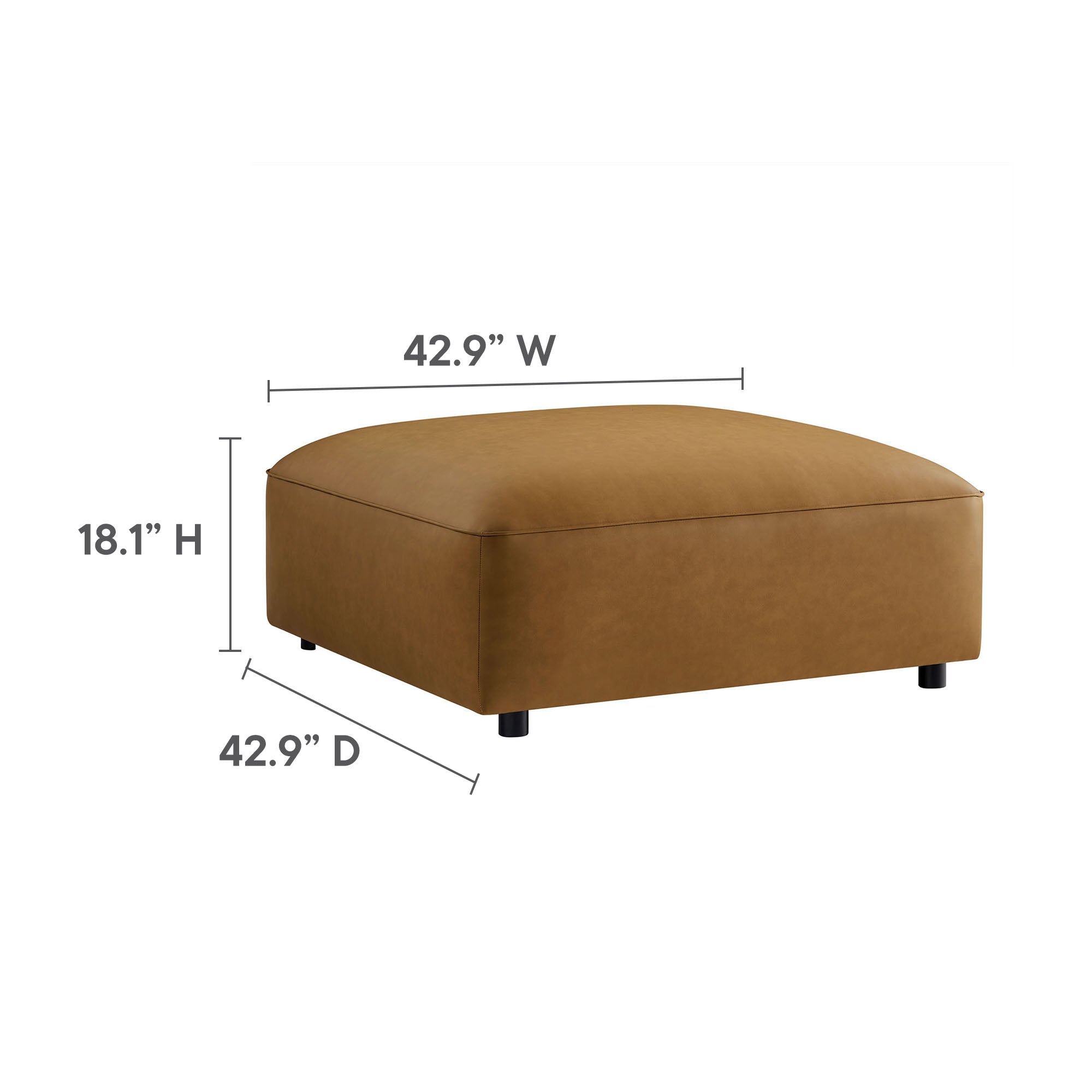 Auren 5-Piece Upholstered Vegan Leather Modular U-Shaped Sofa by Modway