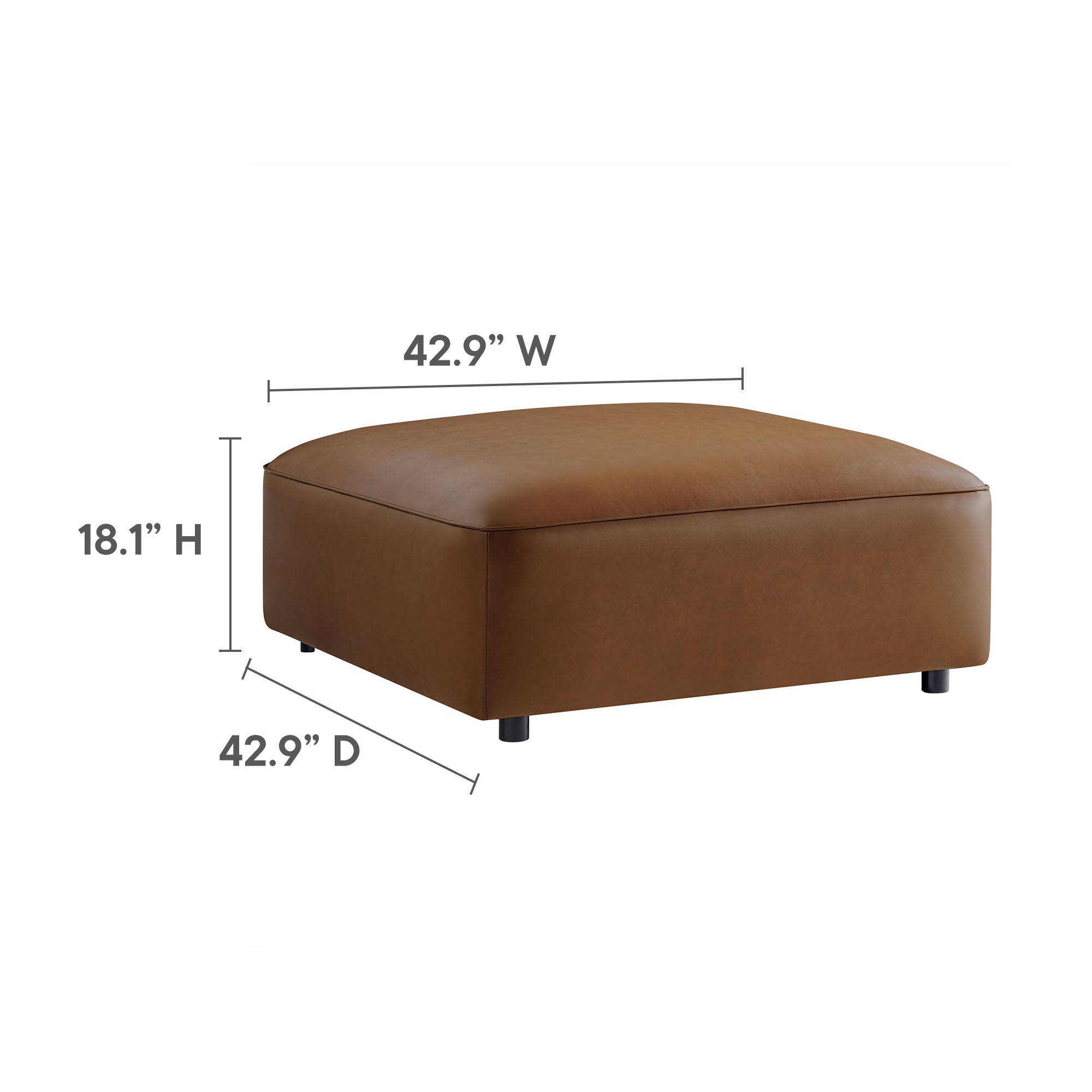 Auren 5-Piece Upholstered Vegan Leather Modular U-Shaped Sofa by Modway
